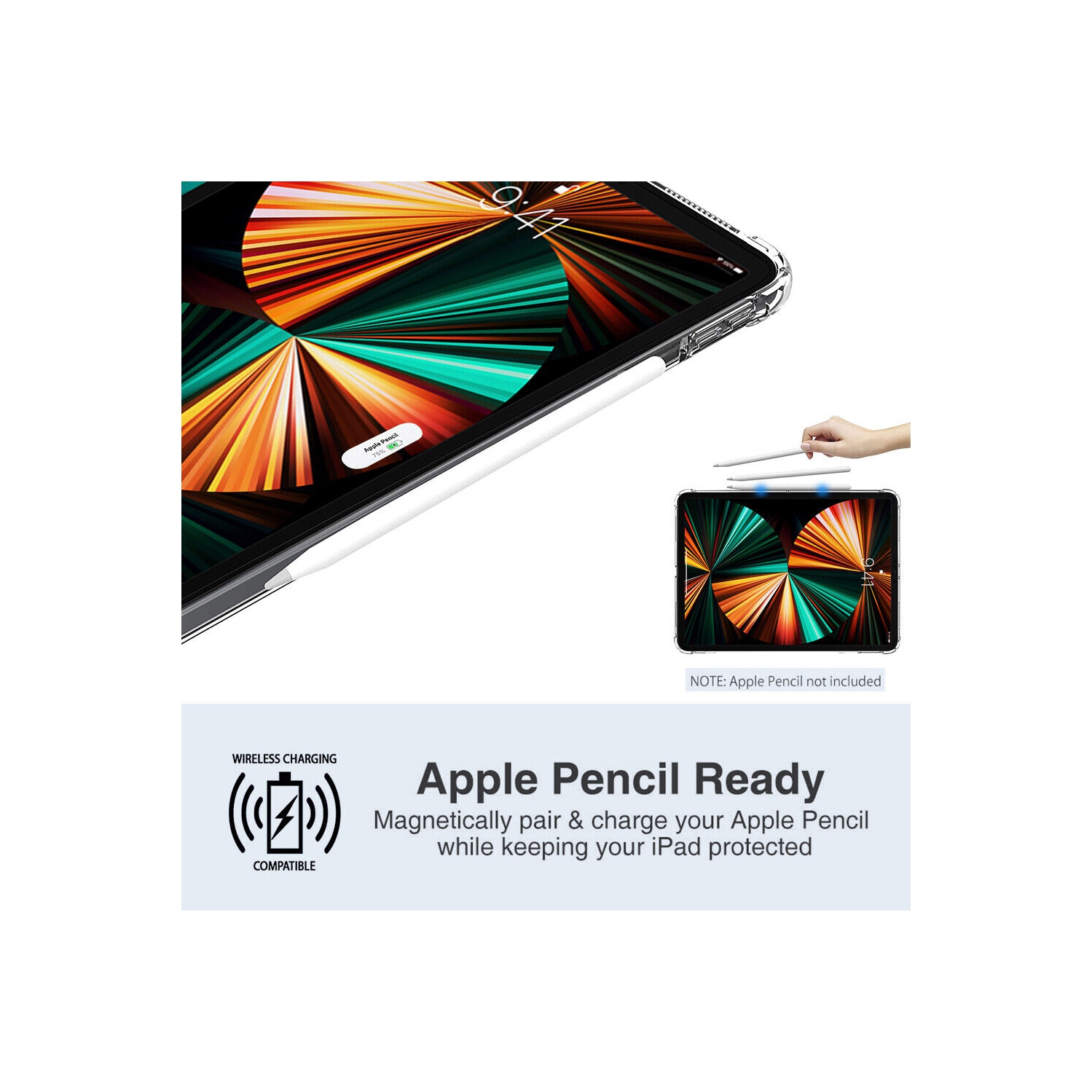 Crystal Clear TPU Case & Matte/HD Clear PET Films for New iPad Pro 11inch 3rd M1