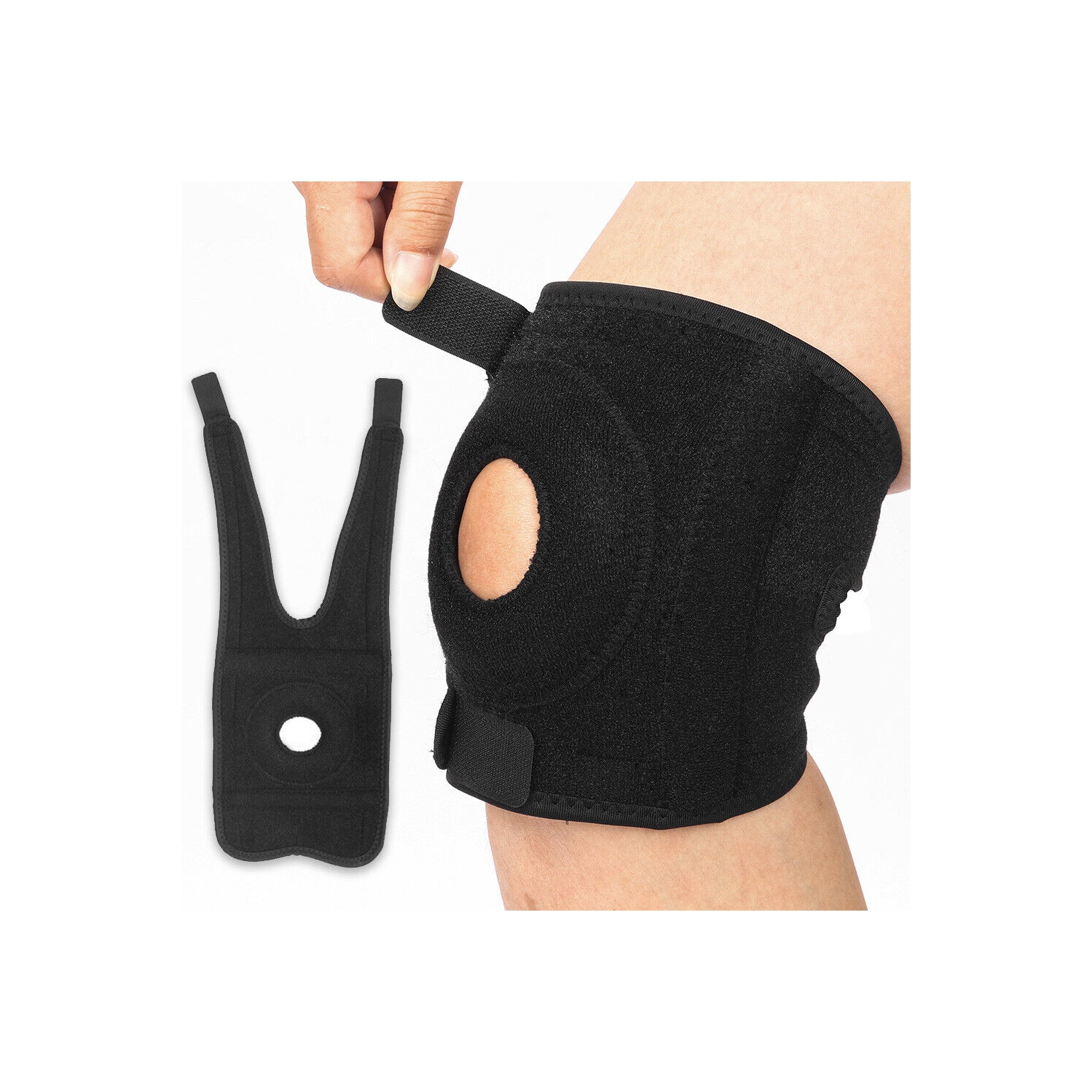 2 Strap Knee Brace Stabilizer Wrap Support Guard Patella Arthritis Adjustable