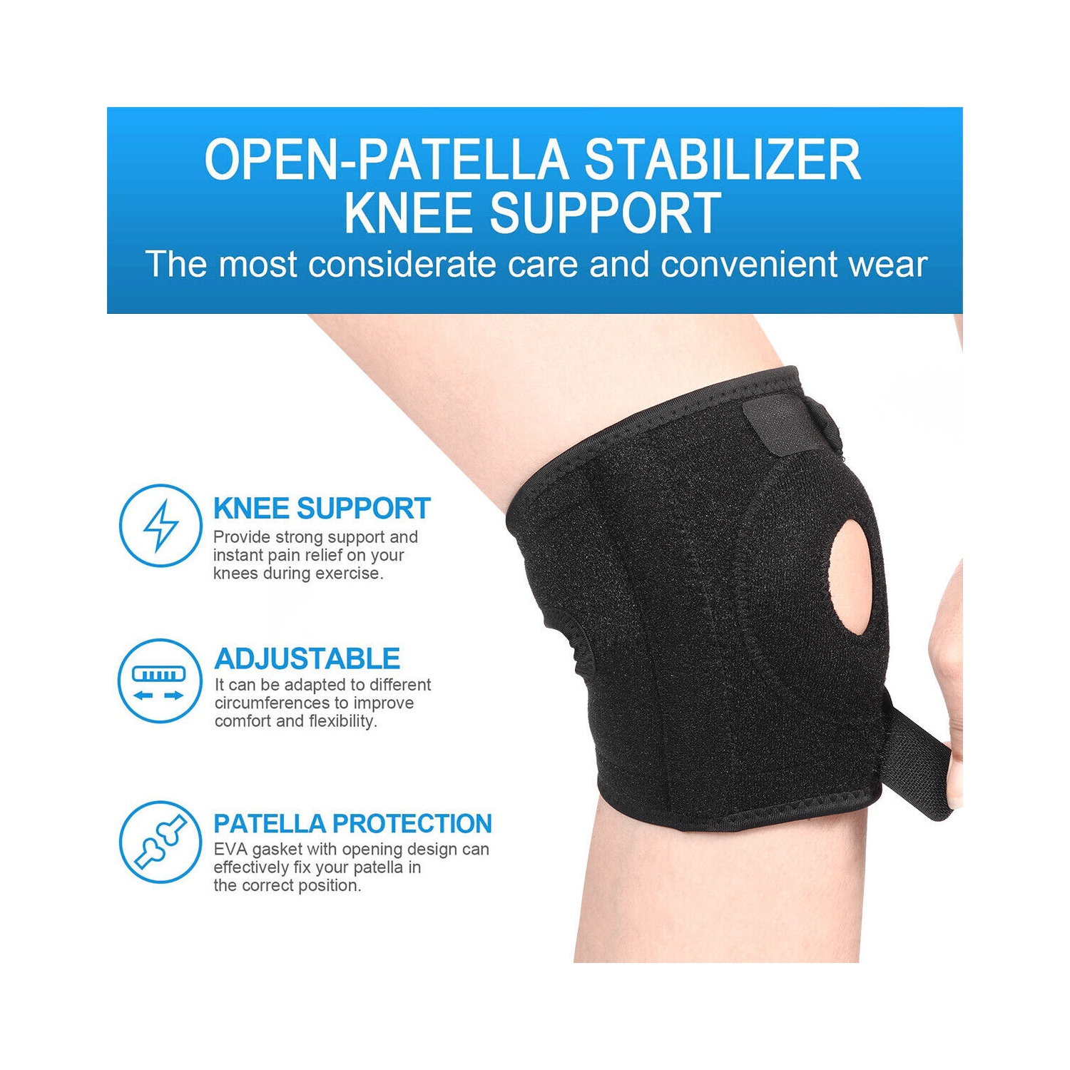 Breathable Adjustable Compression Sleeve Knee Support Brace/ Ankle Support Brace