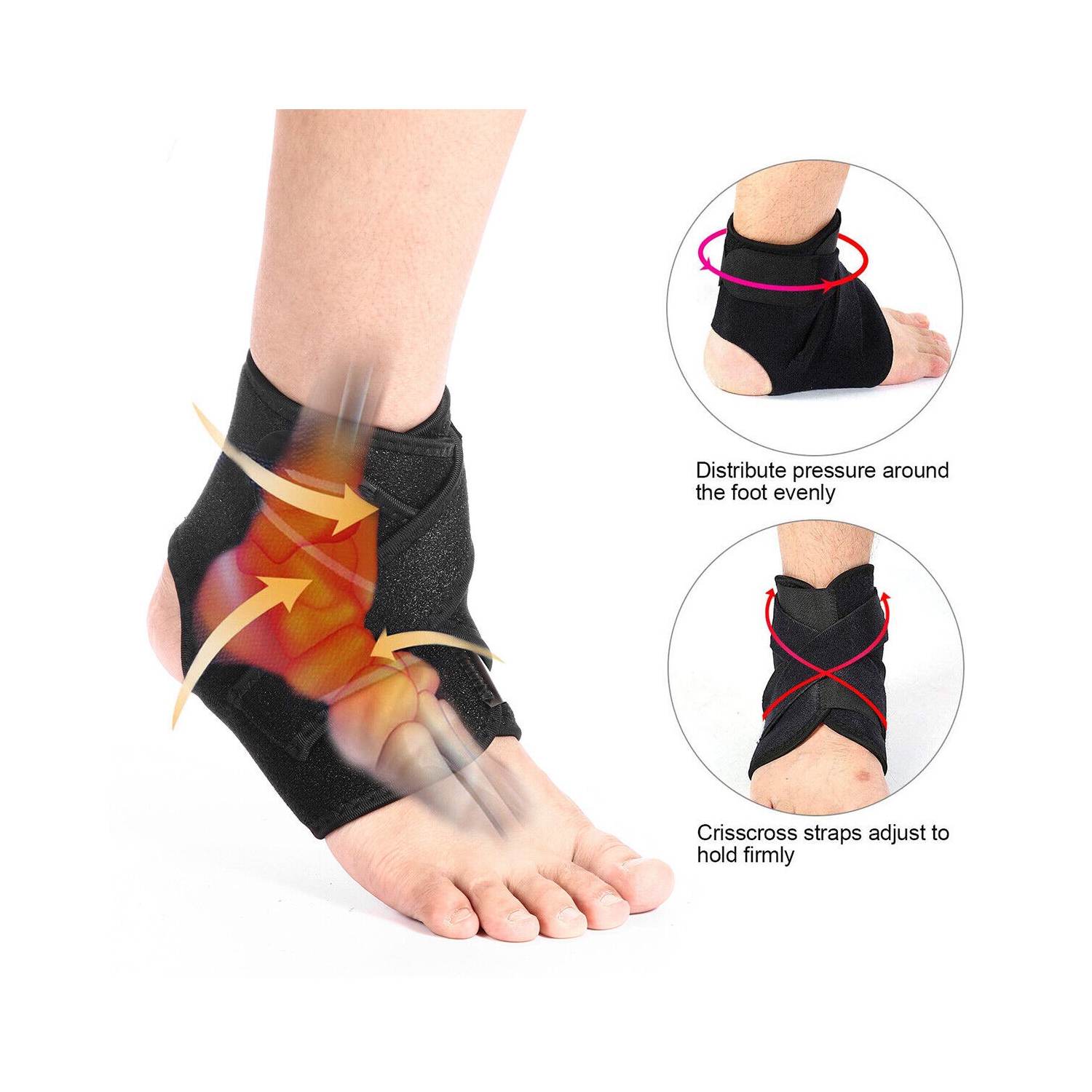 Breathable Adjustable Compression Sleeve Knee Support Brace/ Ankle Support Brace