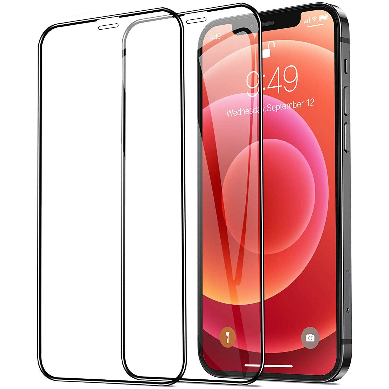 [2-Pack] 3D Curved Edges Tempered-Glass Film Case-Friendly for iPhone 13/13 Pro