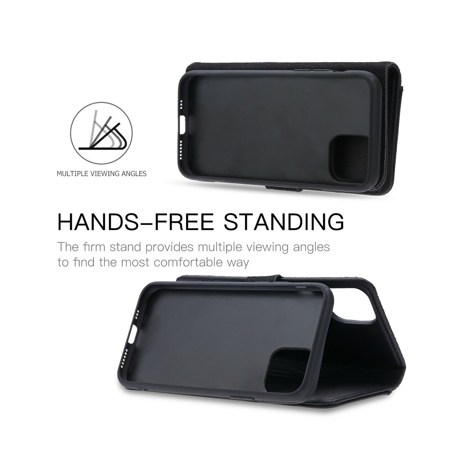 Étui portefeuille en cuir de luxe et 2 films anti-lumière bleue pour iPhone 13 Pro Max de 6.7 po