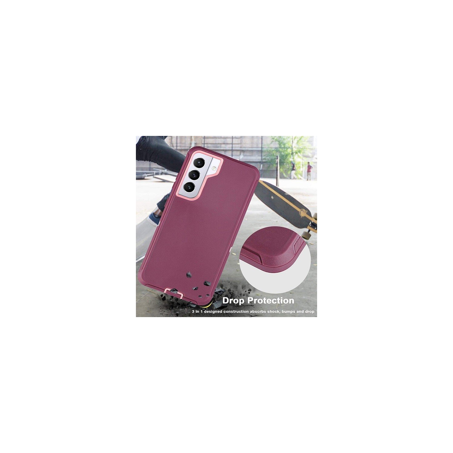 Pour Samsung Galaxy S22 5G 3en1 Étui résistant aux chutes Tradies Hybrid Armor, robuste, antichoc et robuste