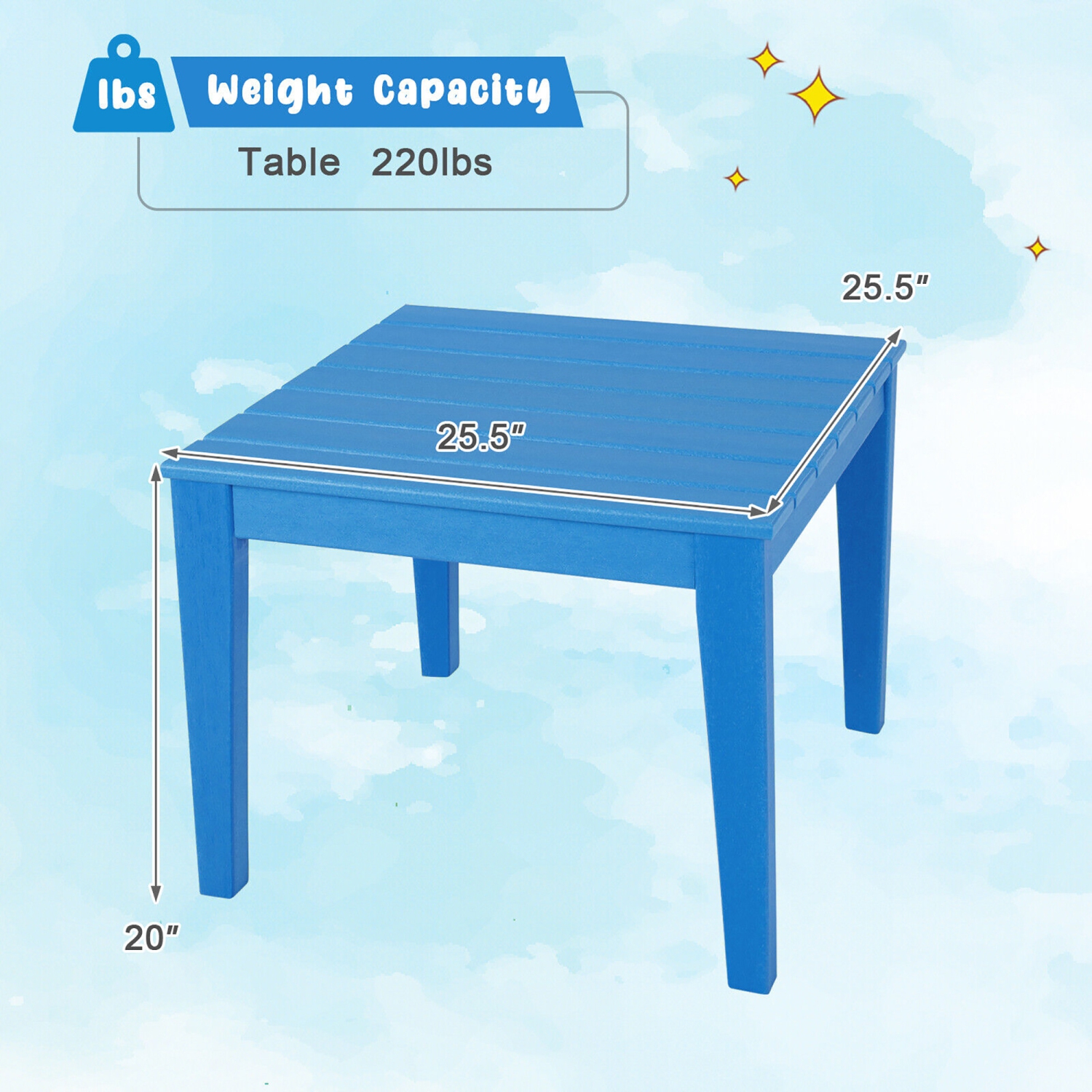 Gymax Kids Square Table Indoor Outdoor Heavy-Duty All-Weather Activity Play Table
