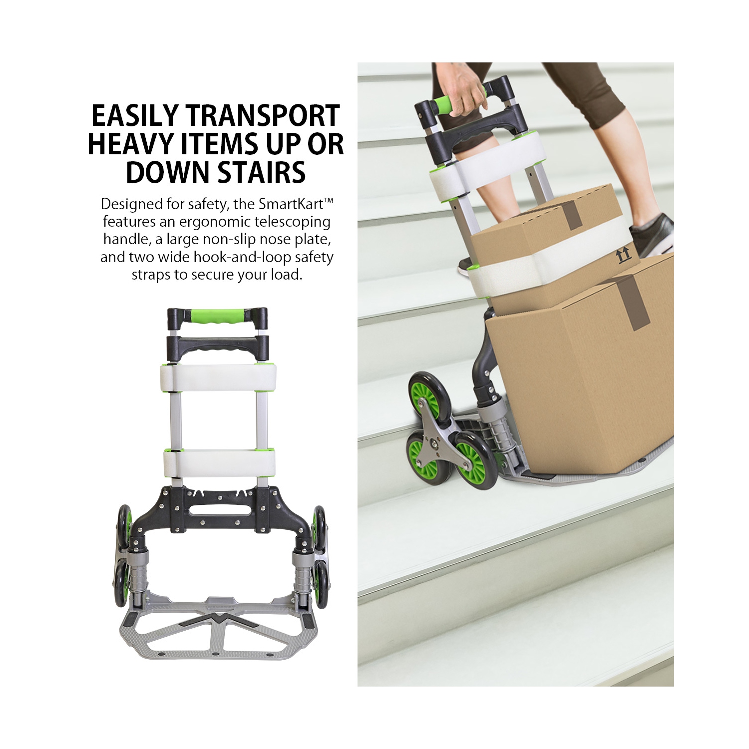 Chariot pliable à trois roues pour l’escalier de SmartKart