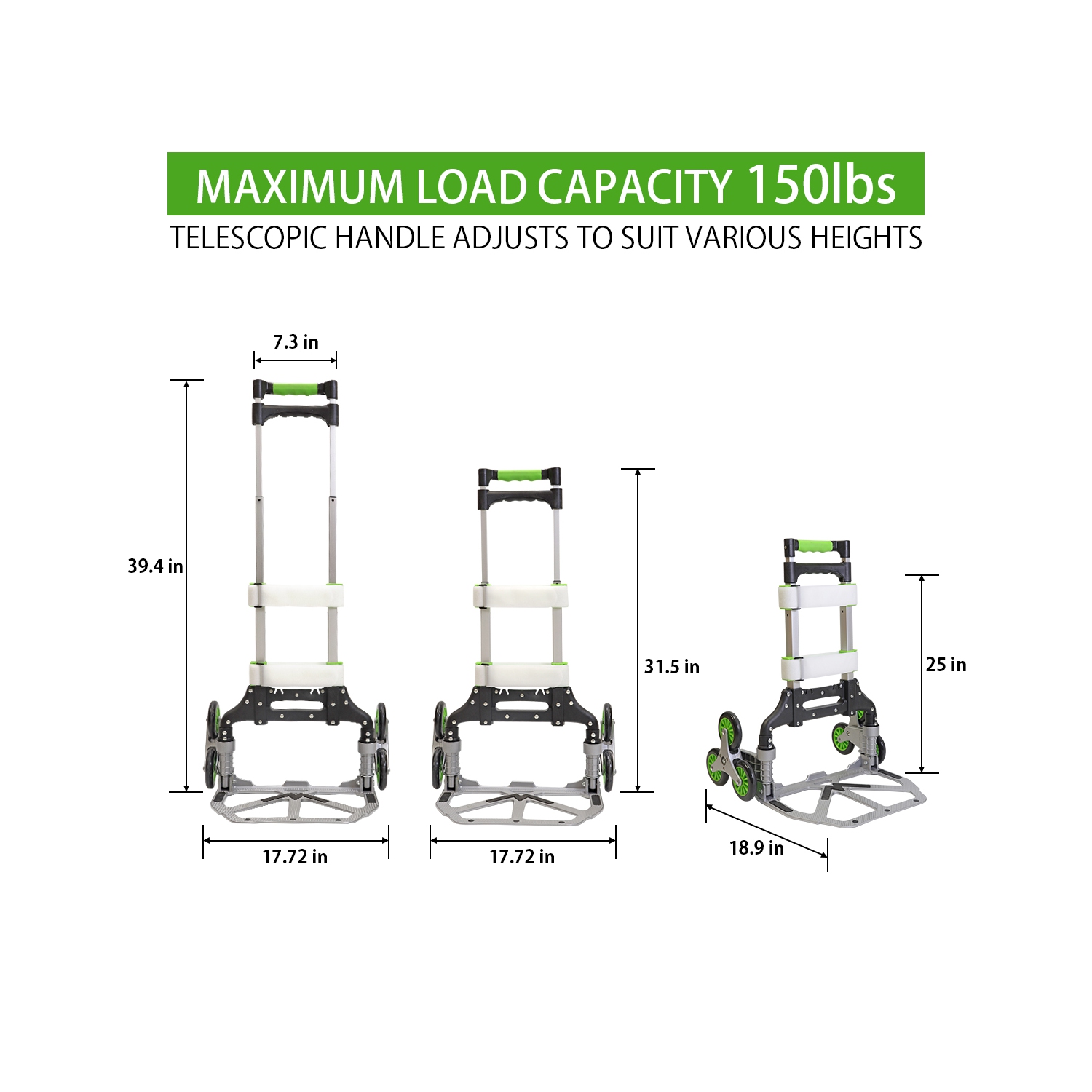 Chariot pliable à trois roues pour l’escalier de SmartKart
