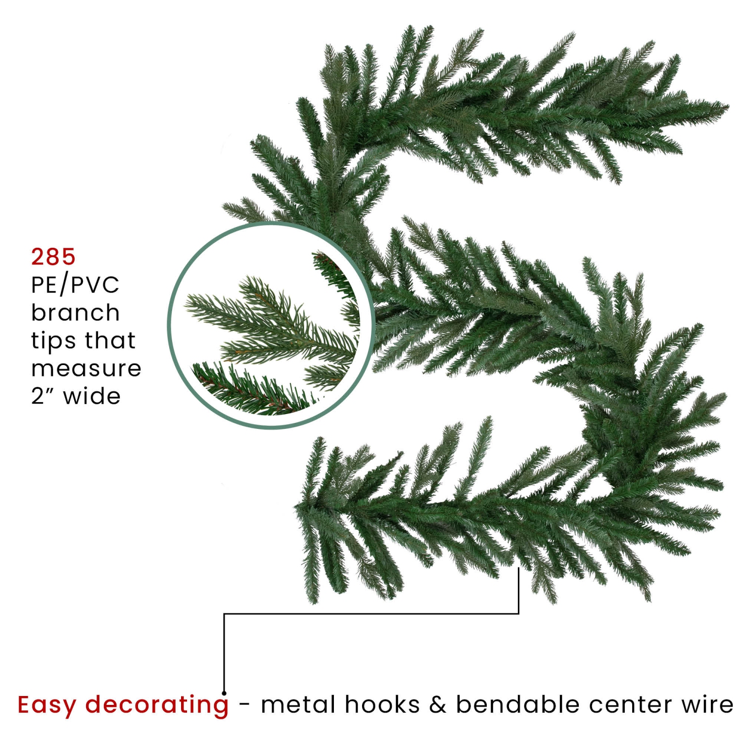 Real Touch™ Grande Spruce Artificial Christmas Garland - Unlit - 9' x 14"