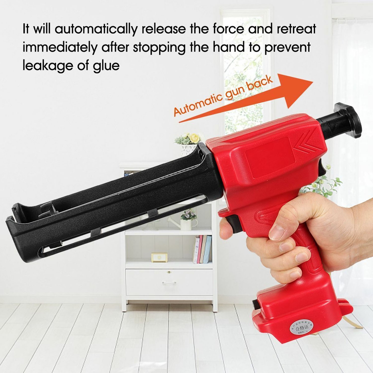 Cordless Caulking Gun, 20V Electric Caulk Adhesive Gun, w/2.0Ah Li-Battery Charger Caulking Tools for Filling, Sealing
