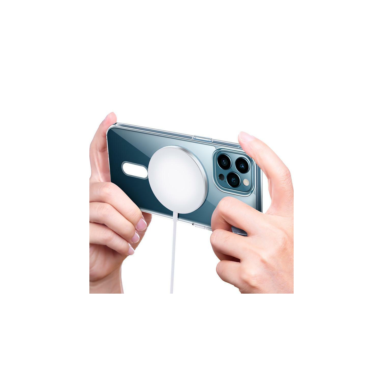 Fitted Hard Shell Case with MagSafe for iPhone 14 Clear Case Silicone MagSafe Charging Back Cover Clear