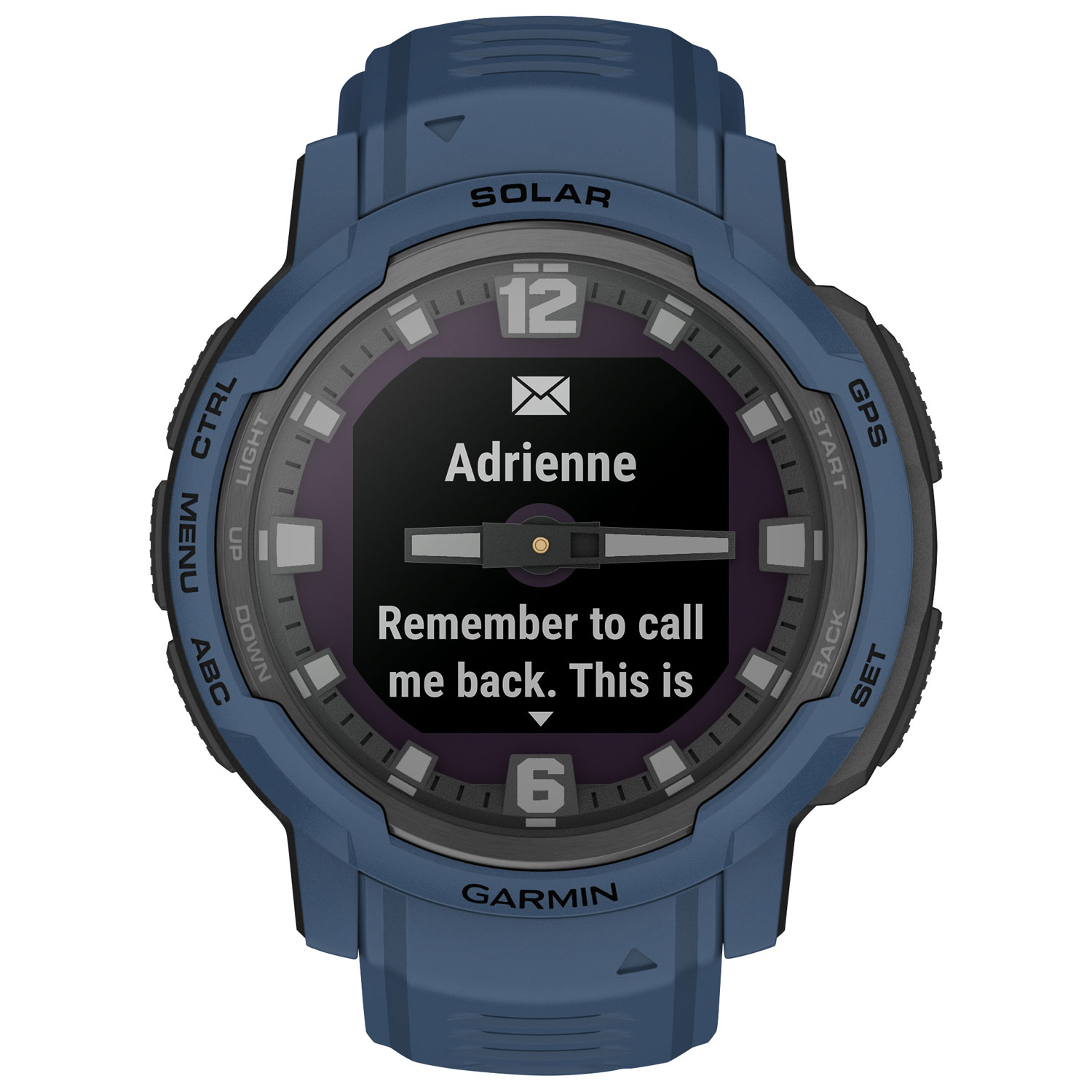 Montre intelligente multisport Bluetooth de 45 mm Instinct Crossover Solar de Garmin - Bleu profond