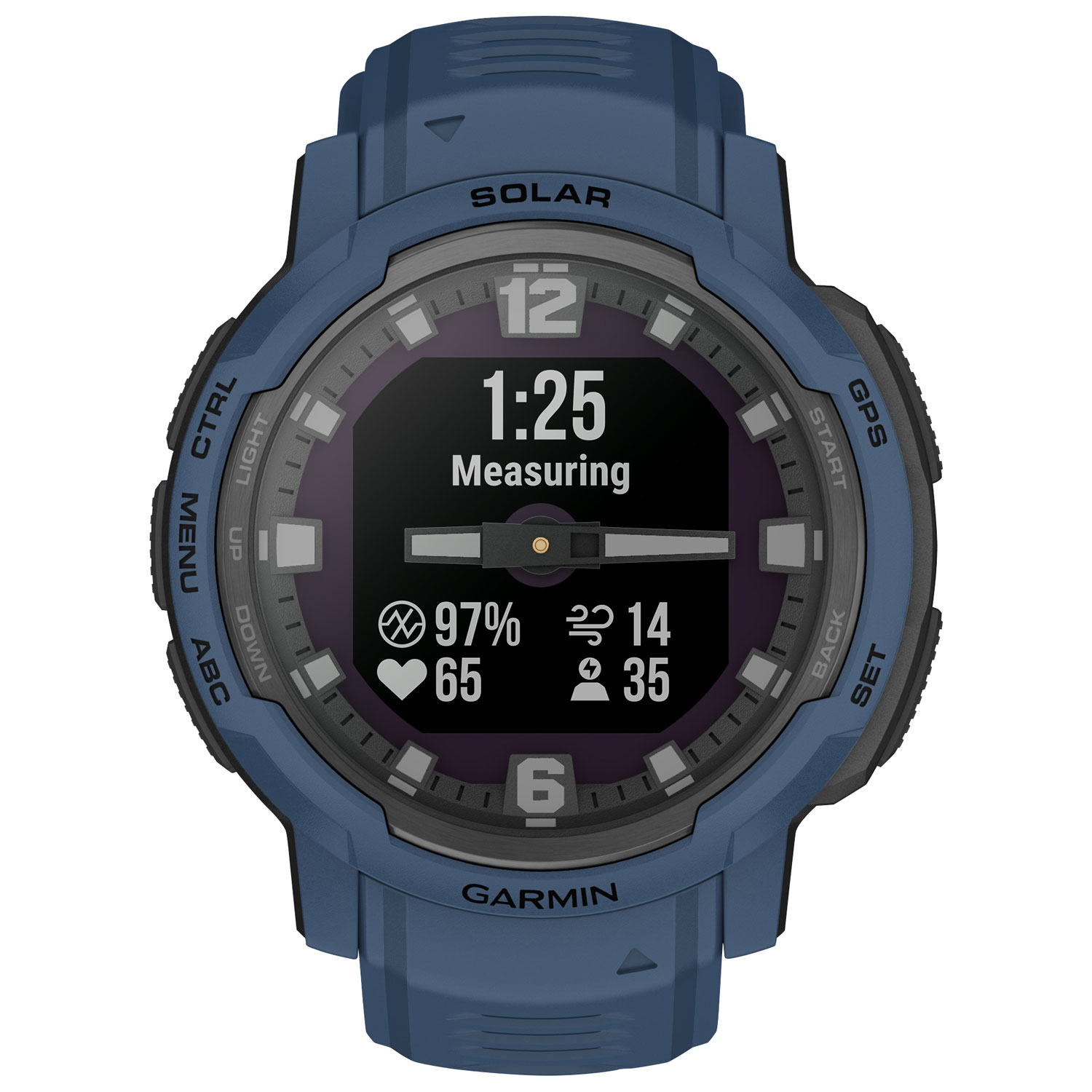 Montre intelligente multisport Bluetooth de 45 mm Instinct Crossover Solar de Garmin - Bleu profond