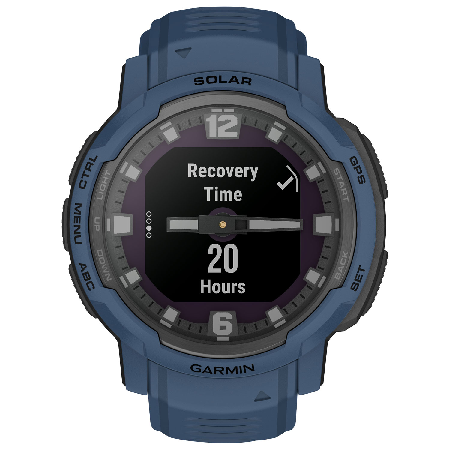 Montre intelligente multisport Bluetooth de 45 mm Instinct Crossover Solar de Garmin - Bleu profond