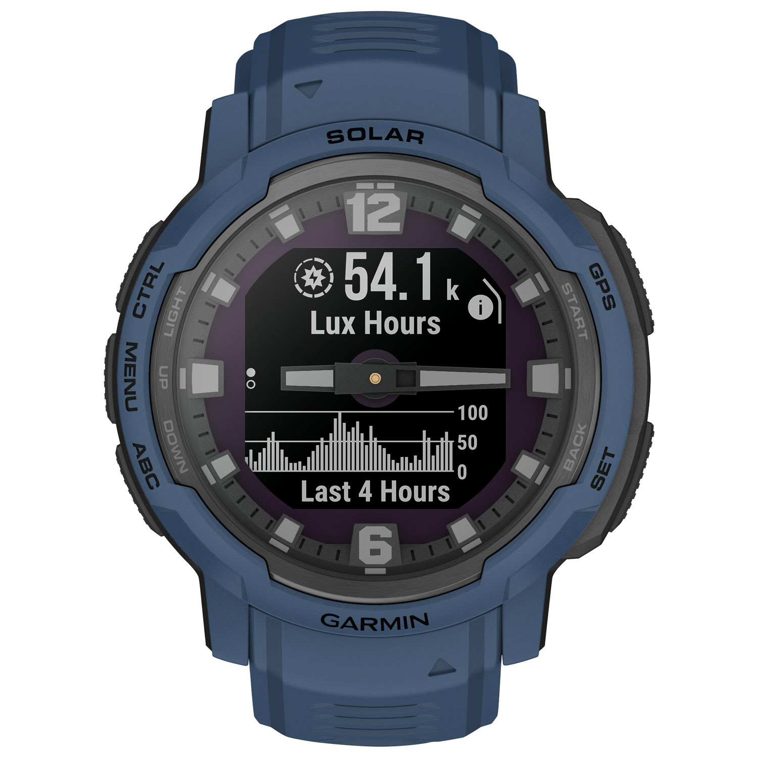 Montre intelligente multisport Bluetooth de 45 mm Instinct Crossover Solar de Garmin - Bleu profond