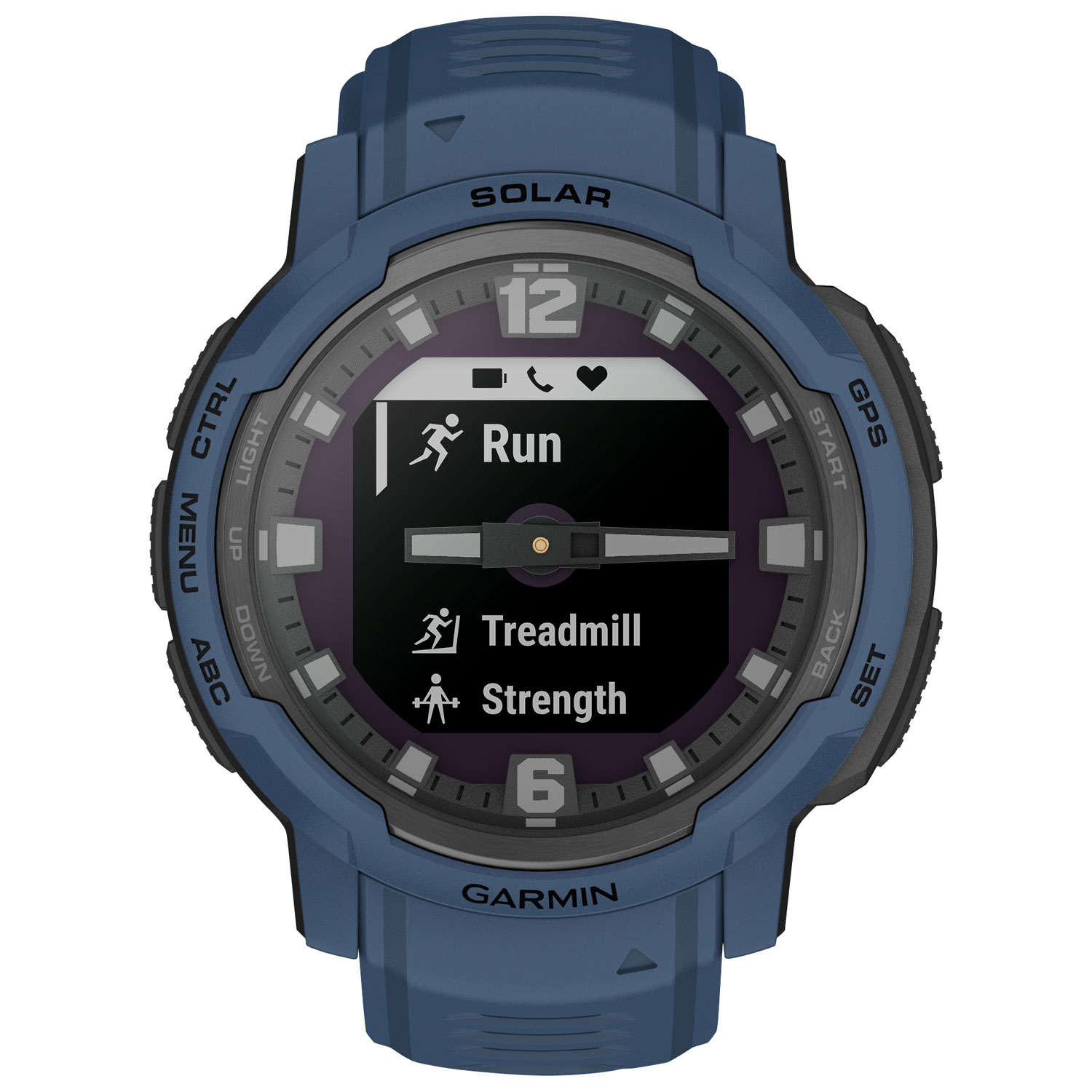 Montre intelligente multisport Bluetooth de 45 mm Instinct Crossover Solar de Garmin - Bleu profond