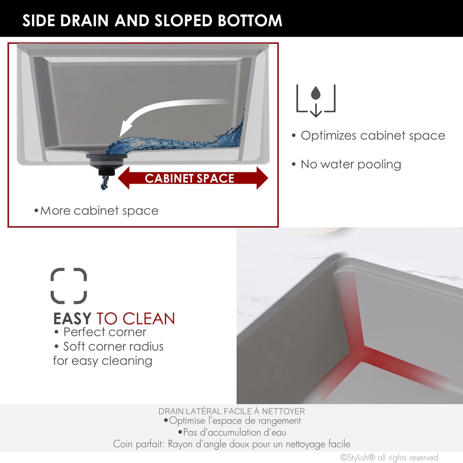 Stylish Farmhouse/Apron Front 30 inch Grey Composite Granite Workstation Single Bowl Kitchen Sink S-830WL