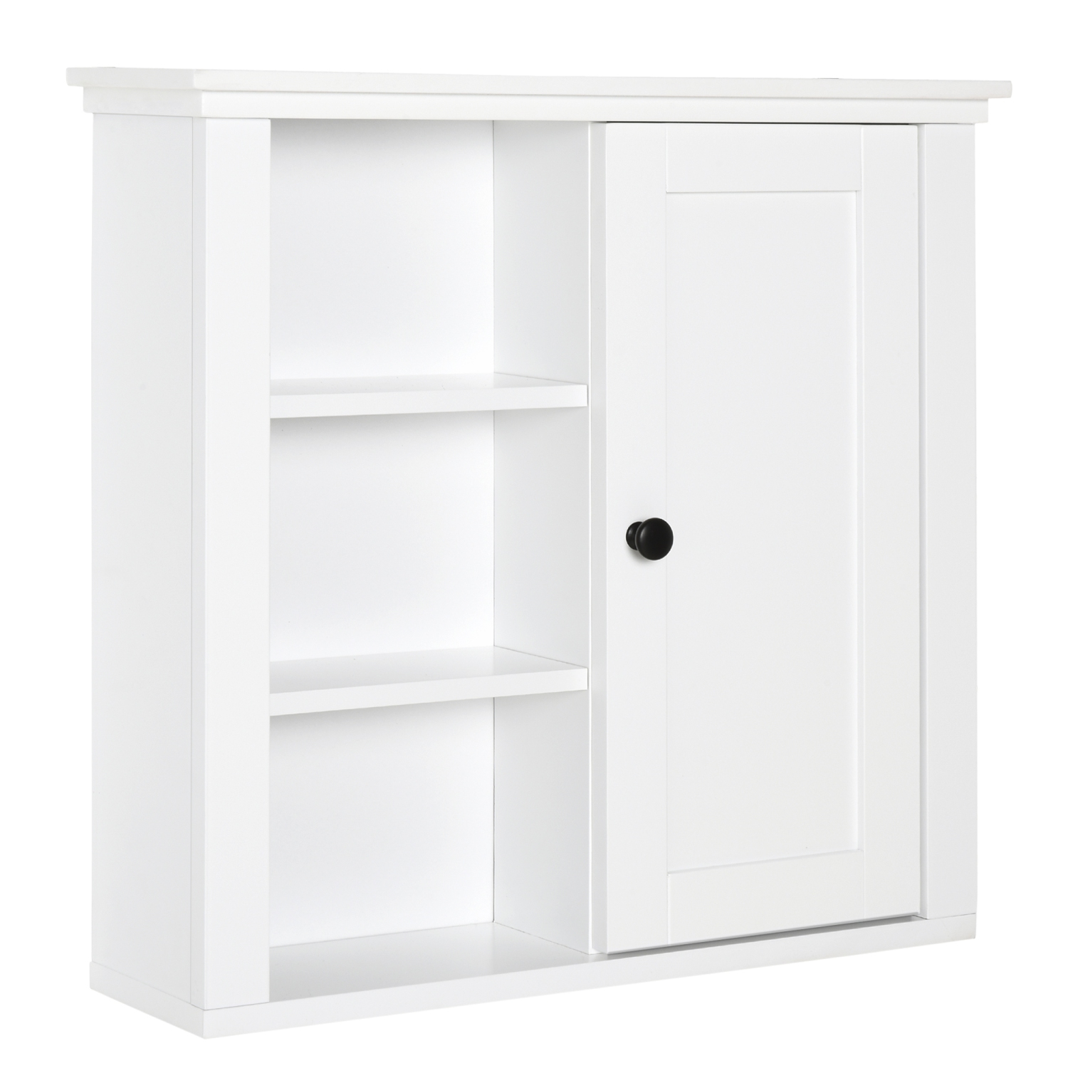 HOMCOM – Armoire murale moderne pour salle de bain, armoire à pharmacie murale, 3 tablettes ouvertes et armoire de rangement pour la cuisine dans la