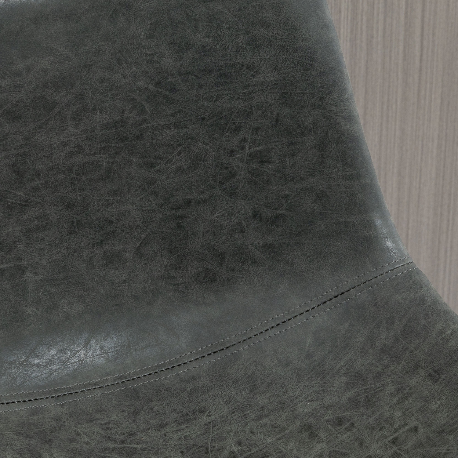 HOMCOM Bar Height Bar Stools Set of 2, Vintage PU Leather Bar Chairs, Kitchen Stools with Footrest for Home Bar, Dark Grey