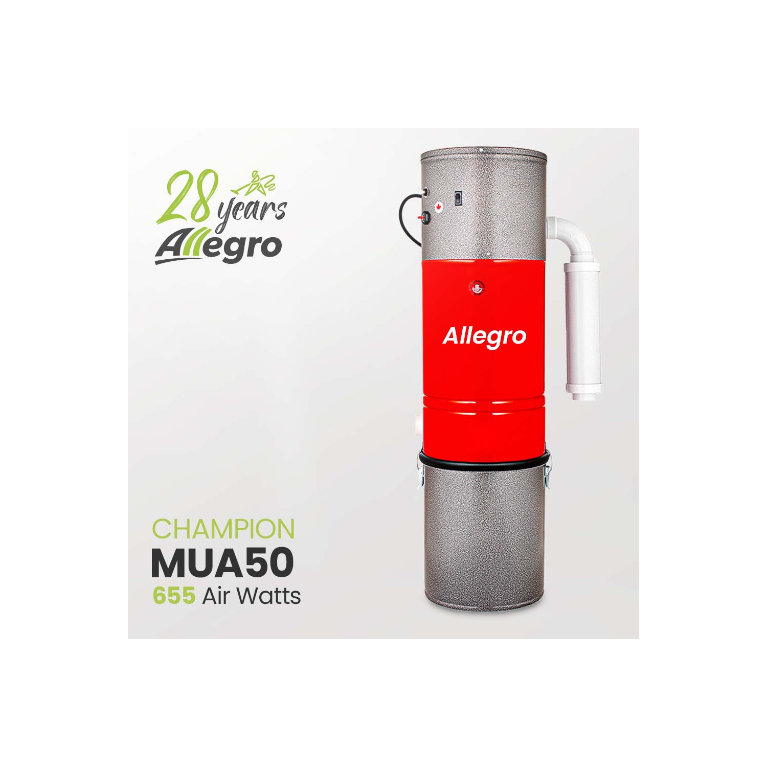 Allegro MUA50 Champion 6,000 Square Foot Home Central Vacuum System - Super Quiet Power Unit