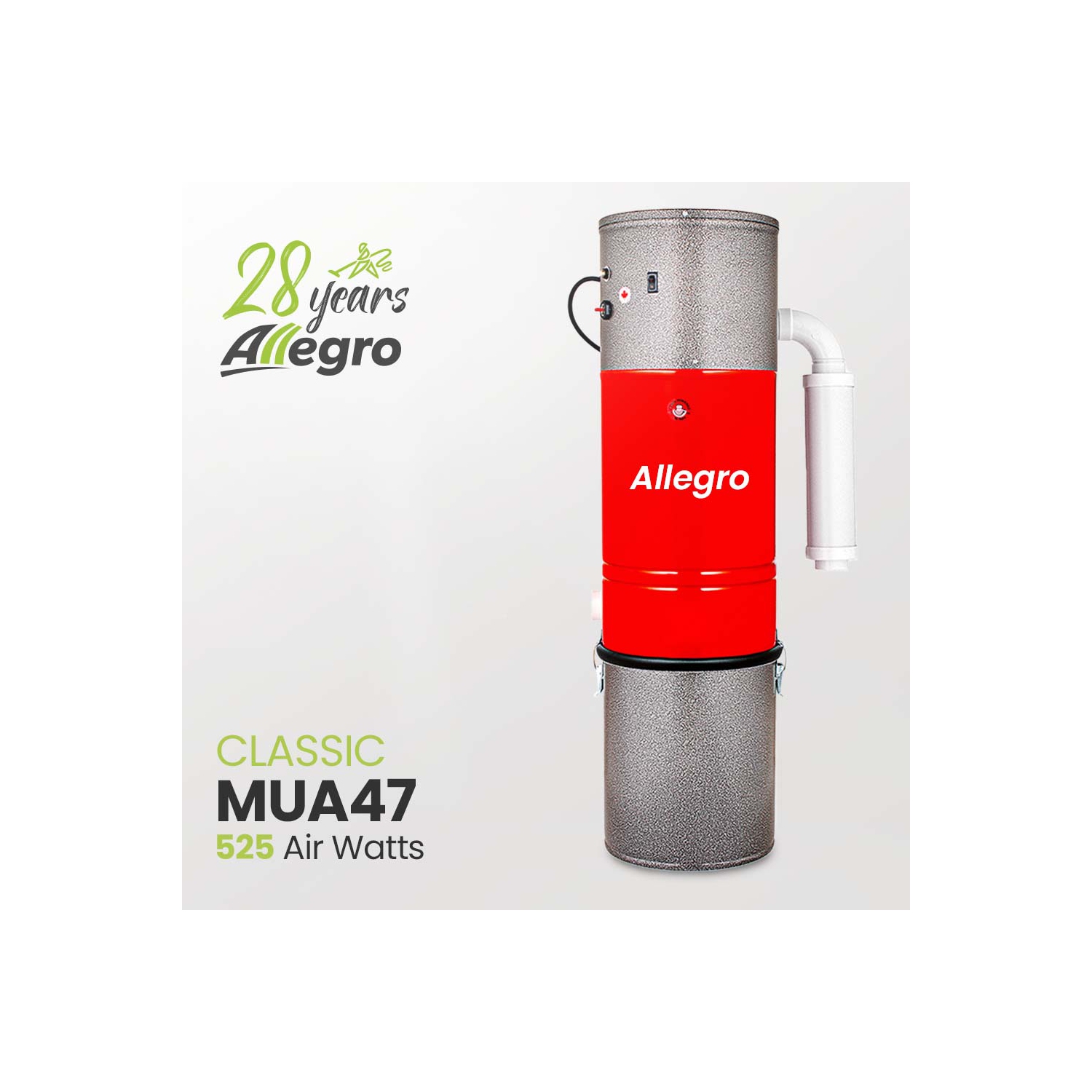 Allegro – unité d’alimentation avec aspirateur central Muet classique, 3,000 pi2, silencieux, MUA47