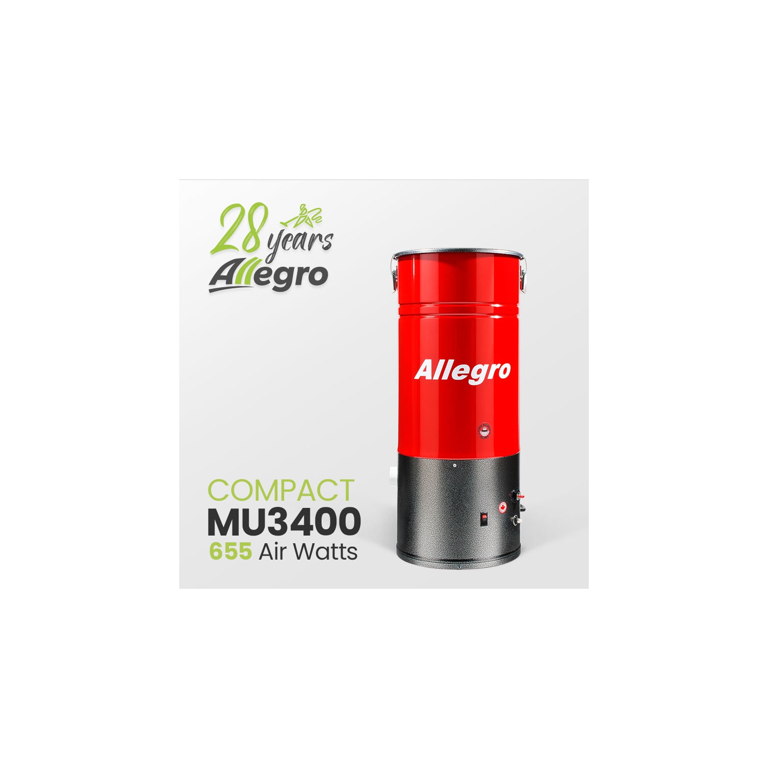 Allegro COMPACT 2,500 Square Foot Home Central Vacuum System