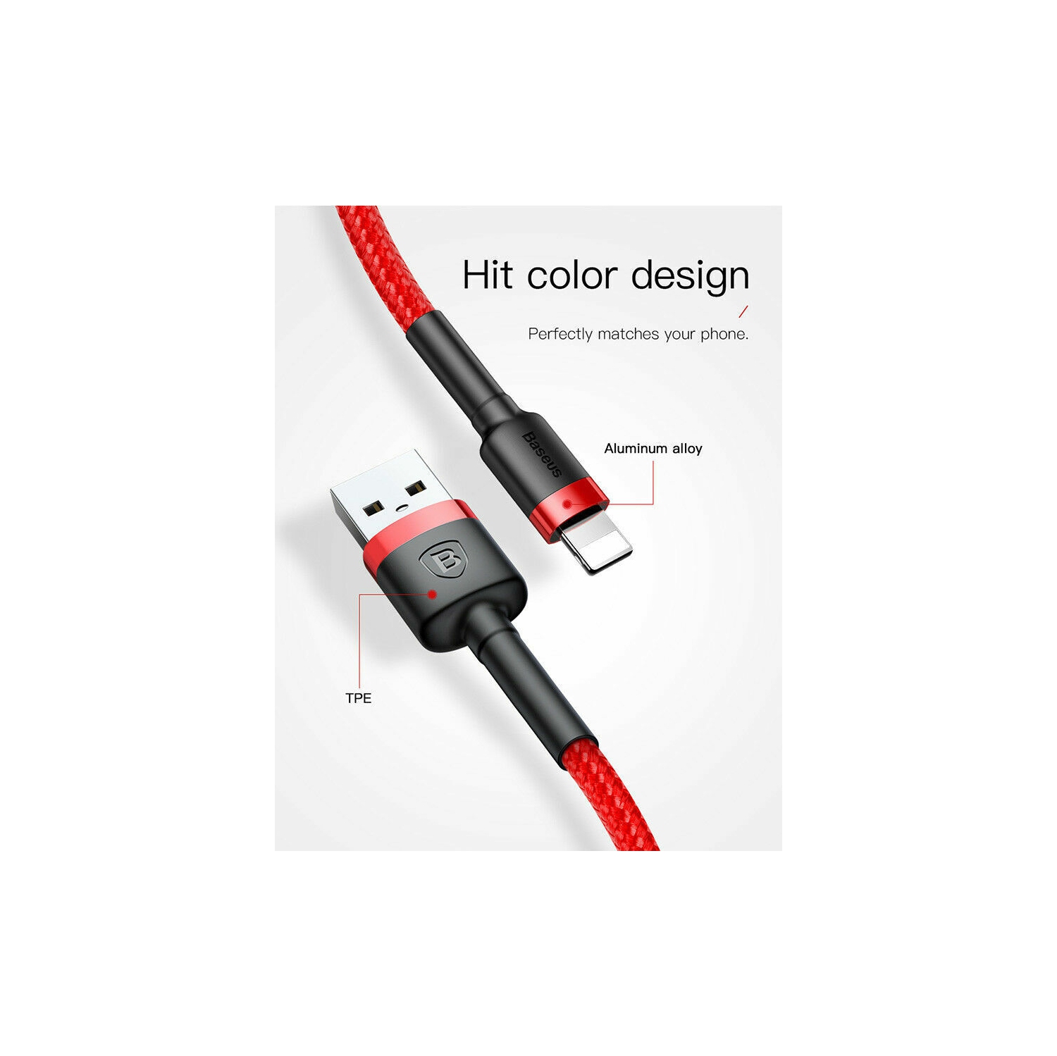 Câble USB-C à recharge rapide de 2M m de Baseus pour Samsung Galaxy S21 S10 S9 S8 S20 plus/Ultra A22 A40 A52 A70, LG V20 S série A Note Tab LG HTC