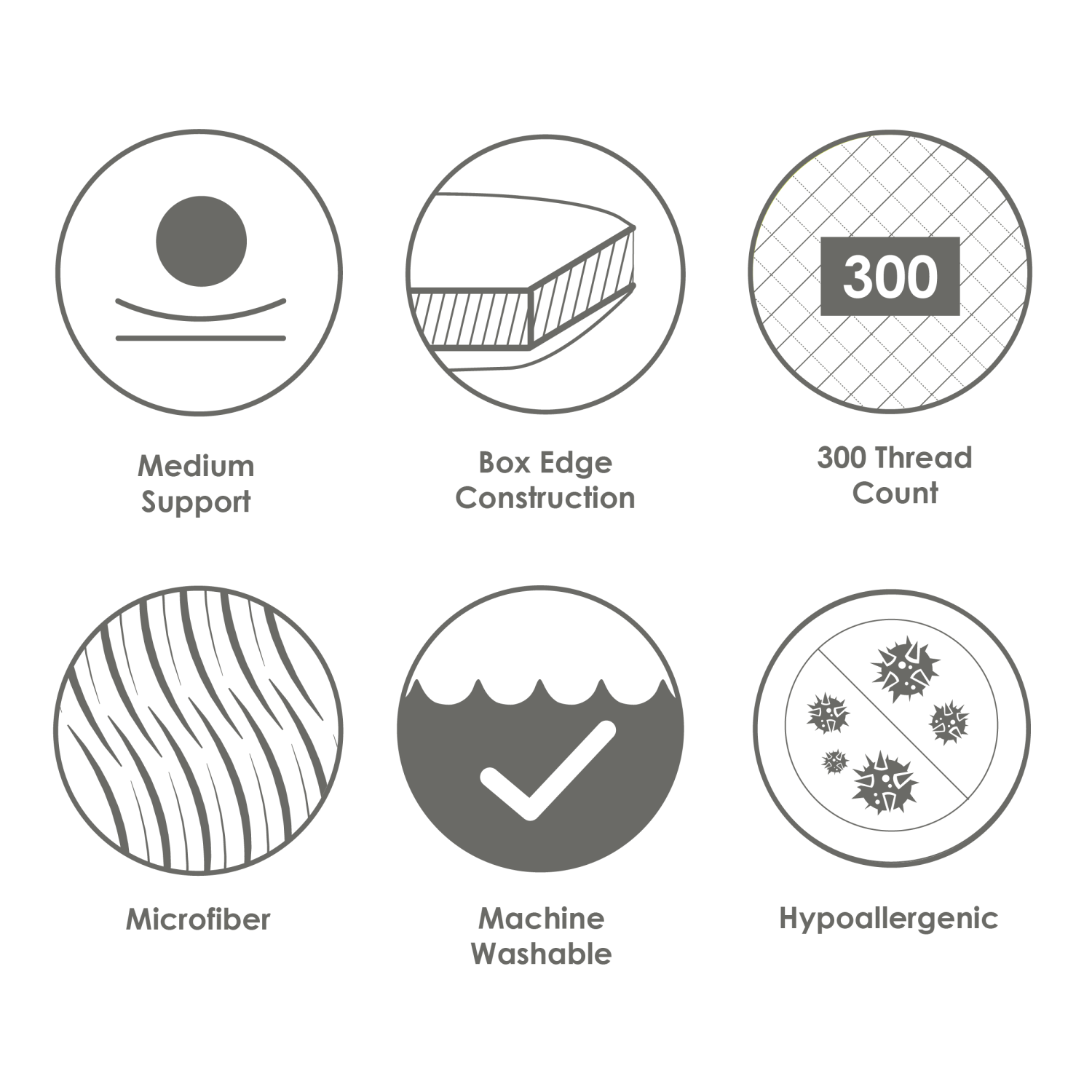 Canadian Down & Feather Co - Gel Microfiber Down Alternative Pillow - Standard, Medium Support - 2 Pack