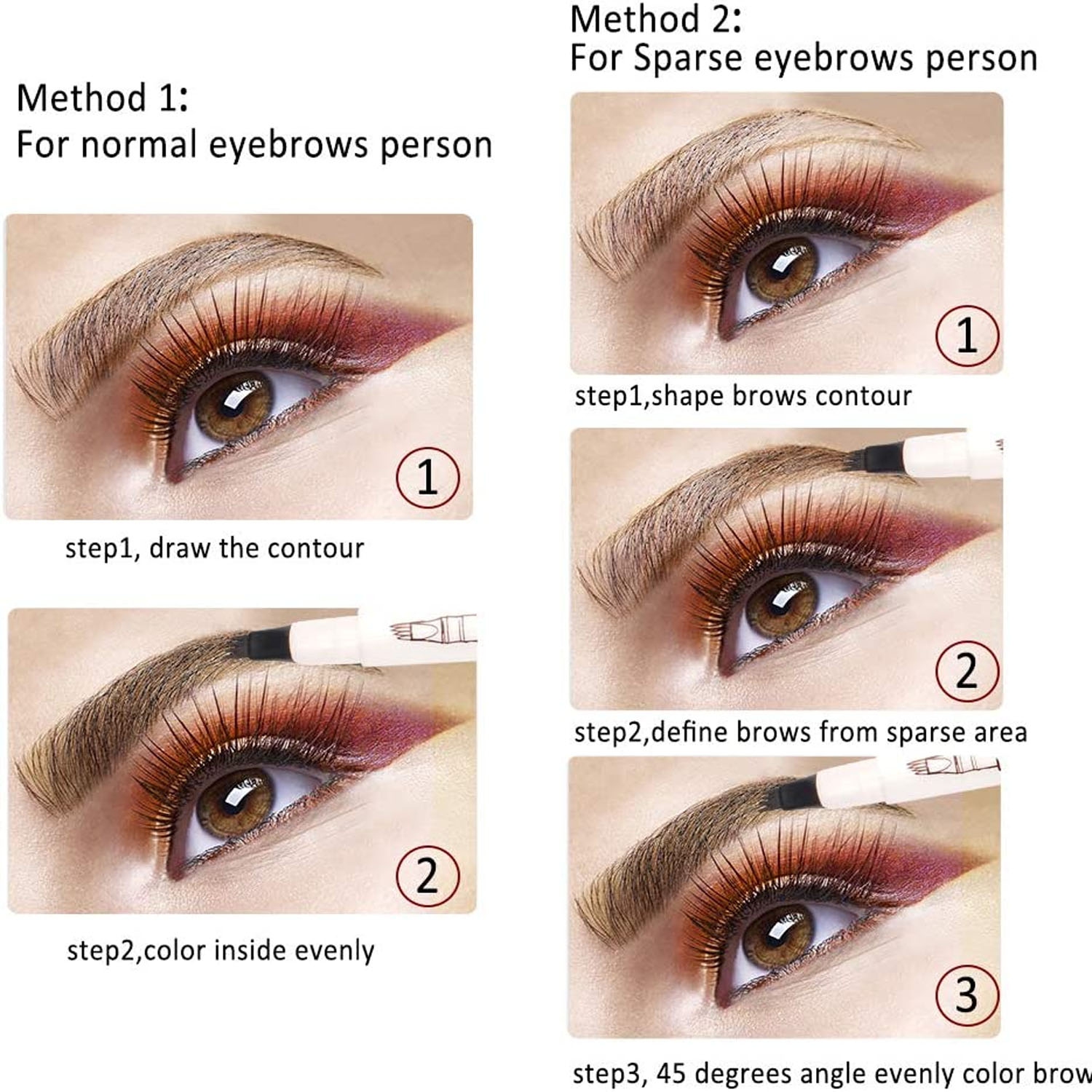 Microblading Eyebrow Pen Makeup with a Micro-Fork Tip Applicator Sketch Liquid Eyebrow Pencil