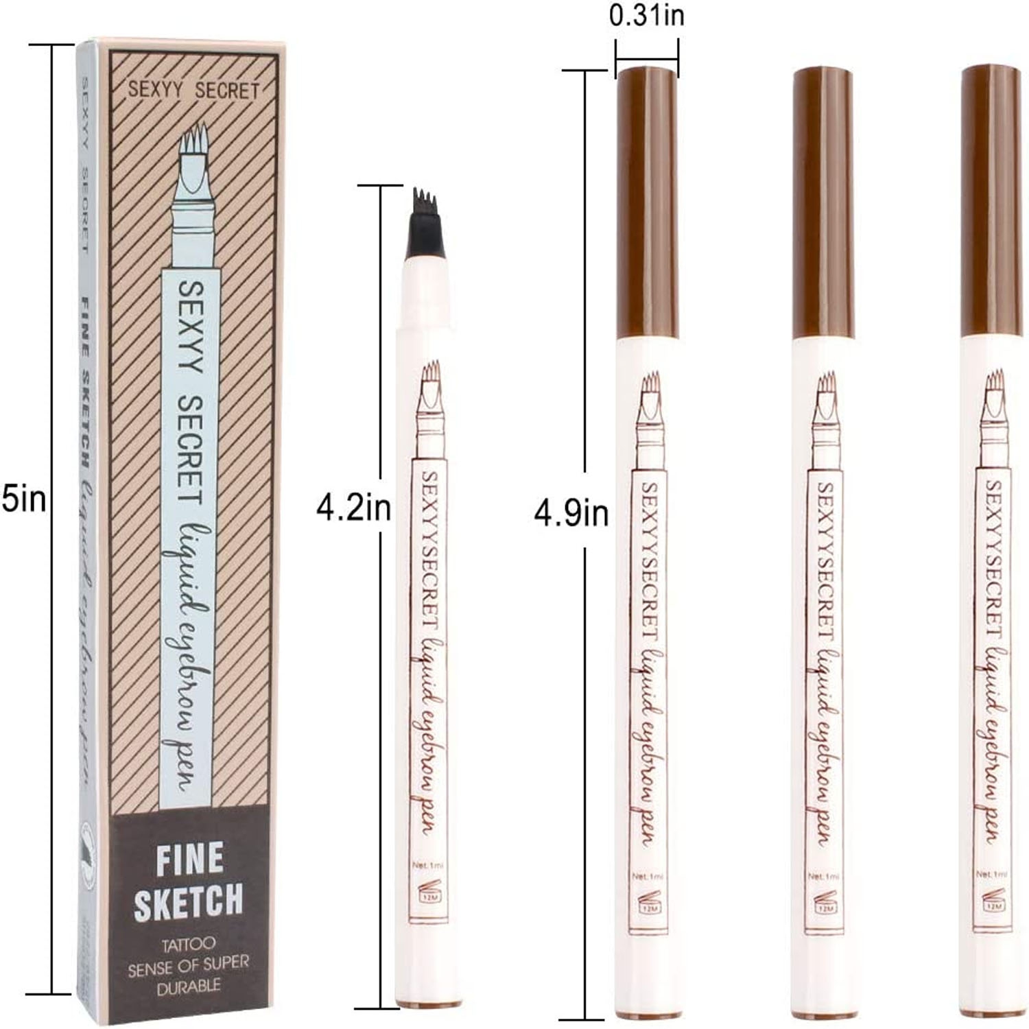Microblading Eyebrow Pen Makeup with a Micro-Fork Tip Applicator Sketch Liquid Eyebrow Pencil