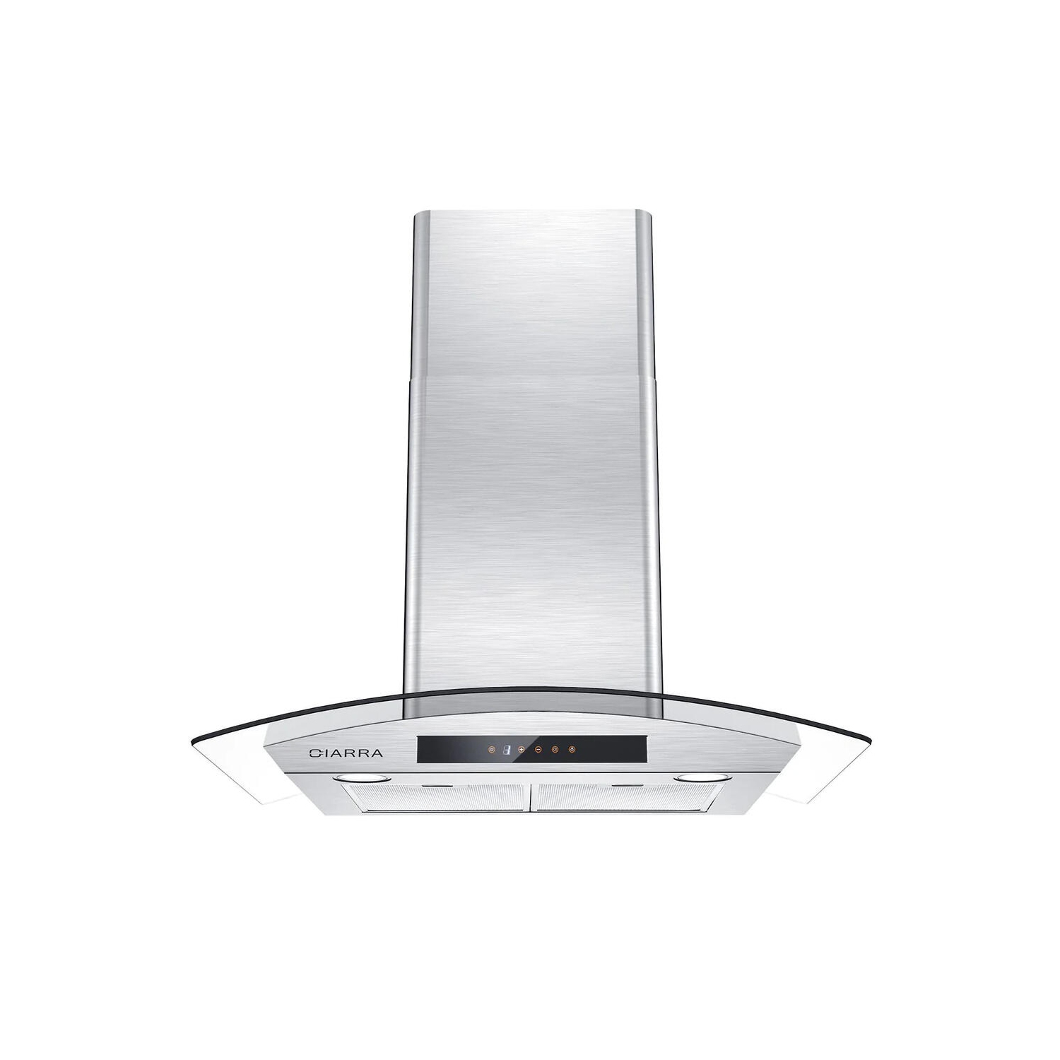 CIARRA 30-Inch Range Hood 450 CFM Wall Mount Vent Hood With Soft Touch Control and Auto Shut Off Function