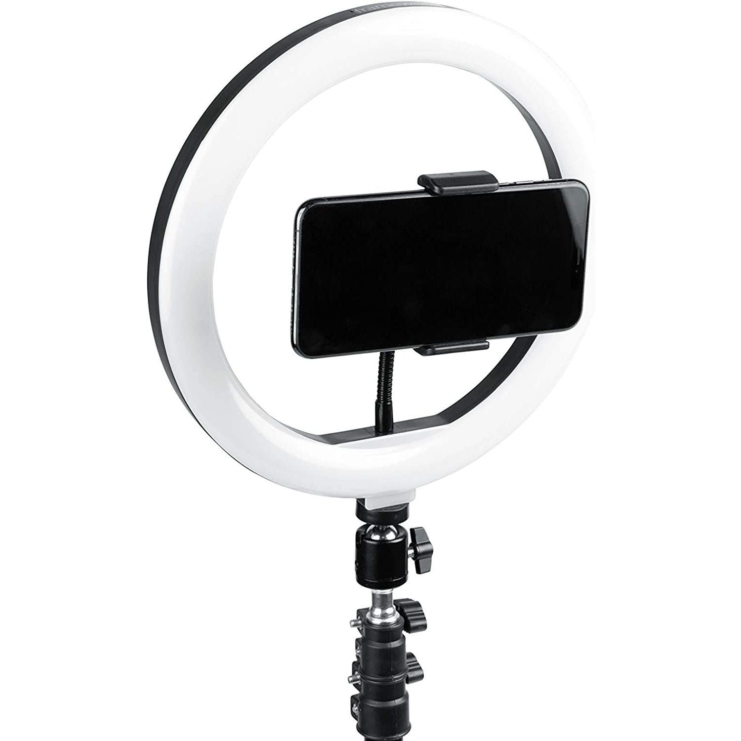 Ensemble de deux supports à hauteur réglable avec anneaux lumineux à DEL et supports universels pour téléphone