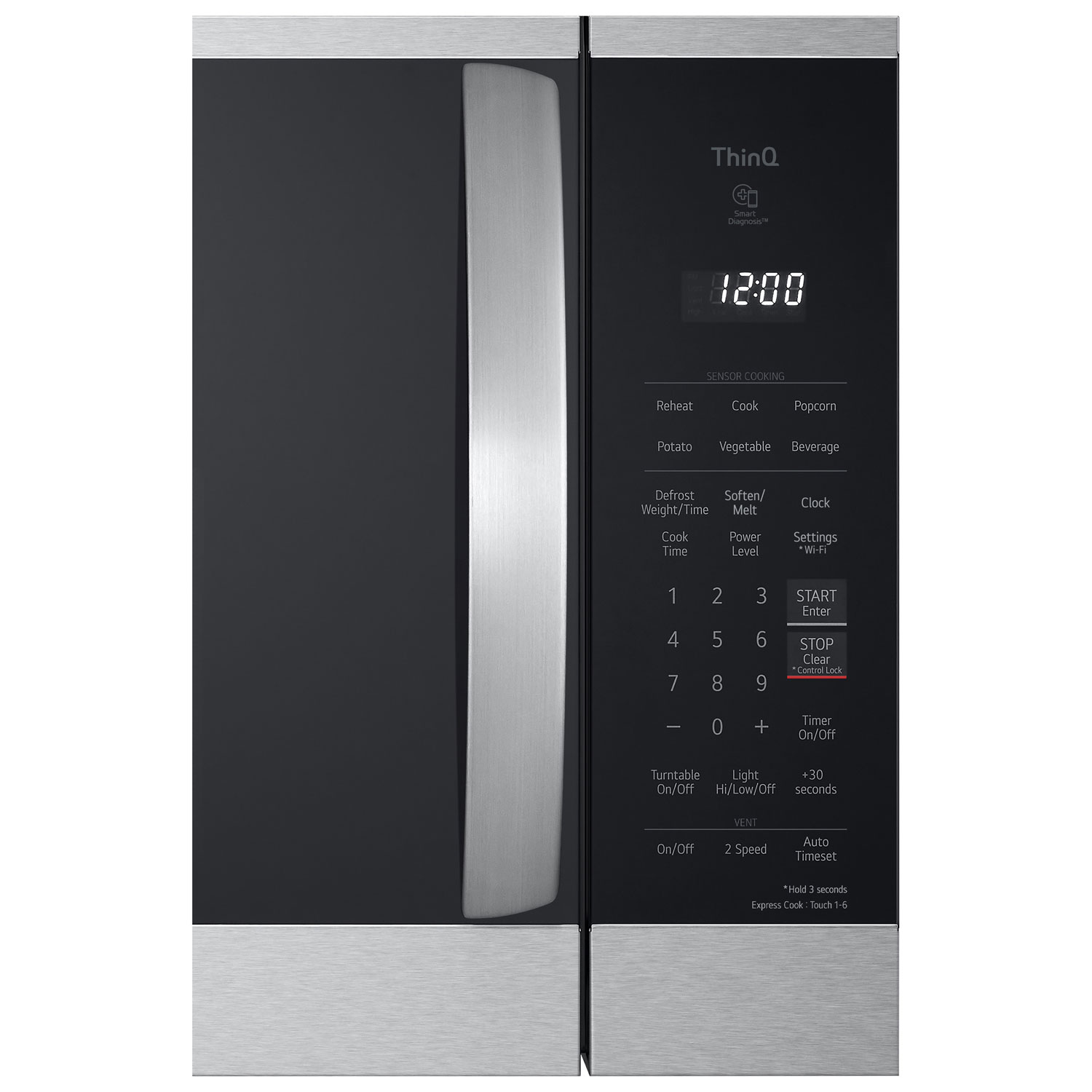 Four à micro-ondes à hotte intégrée avec EasyClean de LG - 1,8 pi³ - Acier inoxydable