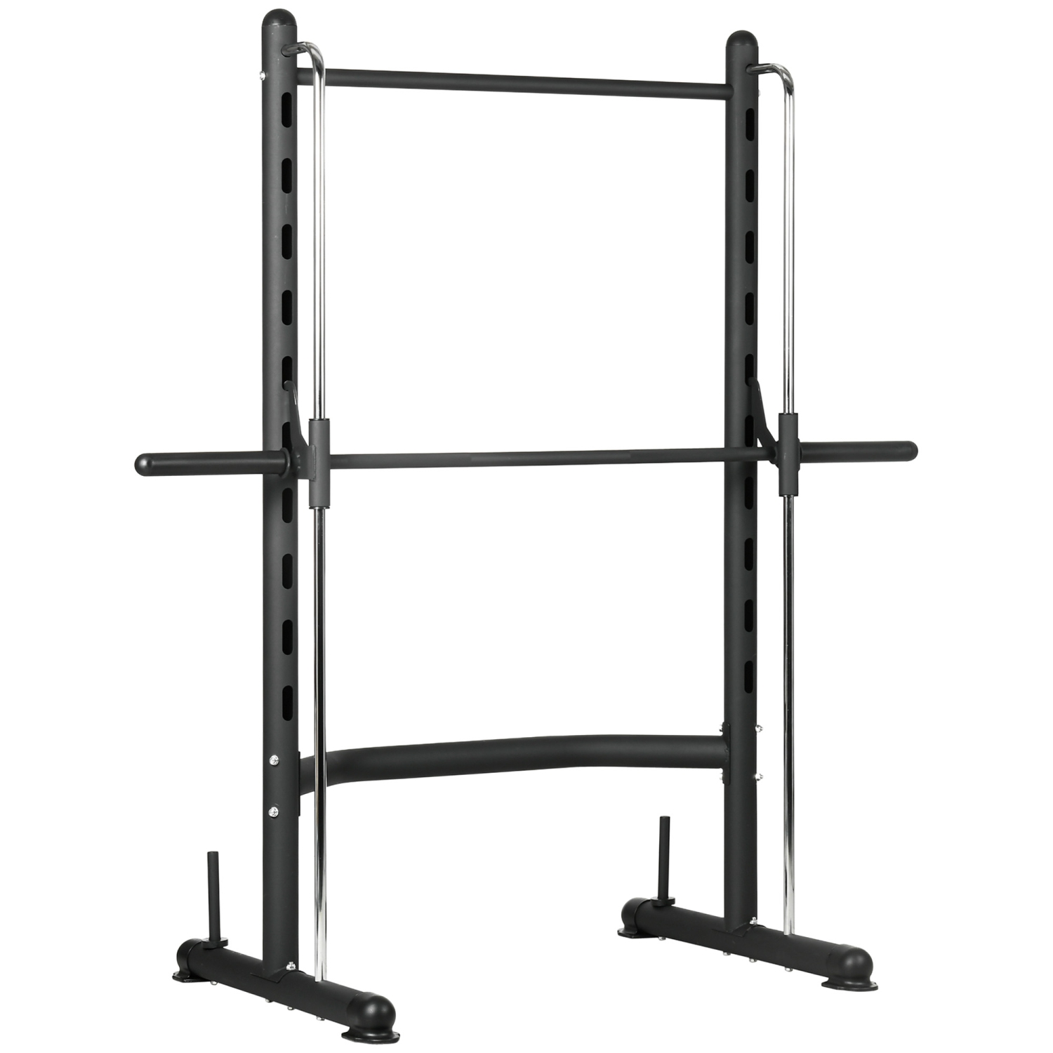 Soozier Adjustable Squat Rack with Pull Up Bar and Barbell Bar, Multi-Function Weight Lifting Half Rack for Home Gym Strength Training