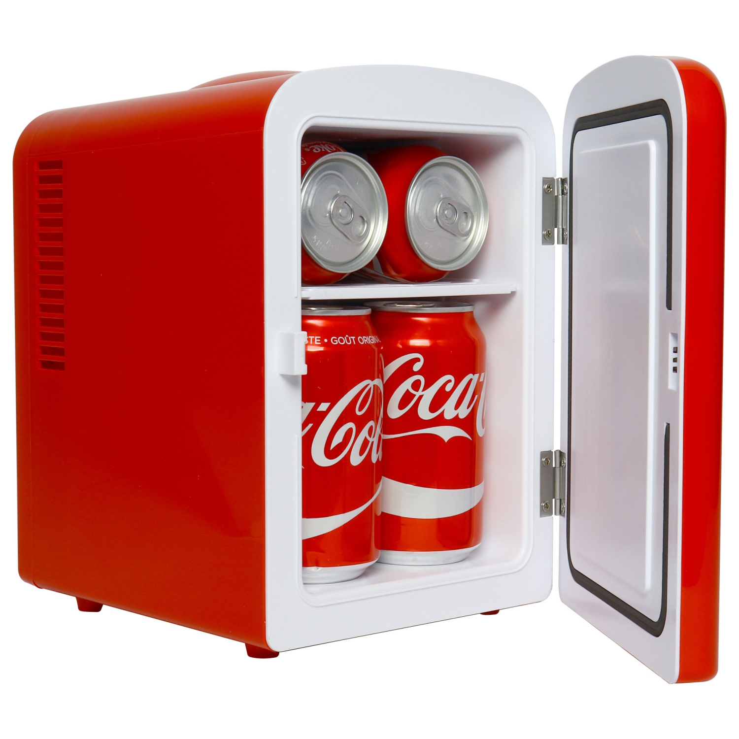 Koolatron - Mini Réfrigérateur Nostalgique Coca-Cola, Capacité de 4 Litres ou 6 Canettes, Rouge
