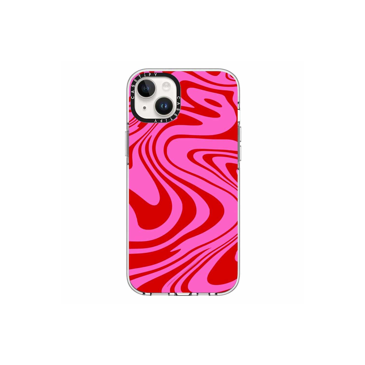 Casetify Impact Clear Case with MagSafe Trippy Wavy Swirl Pink for iPhone 14 Plus Cases CTF2076154816005130