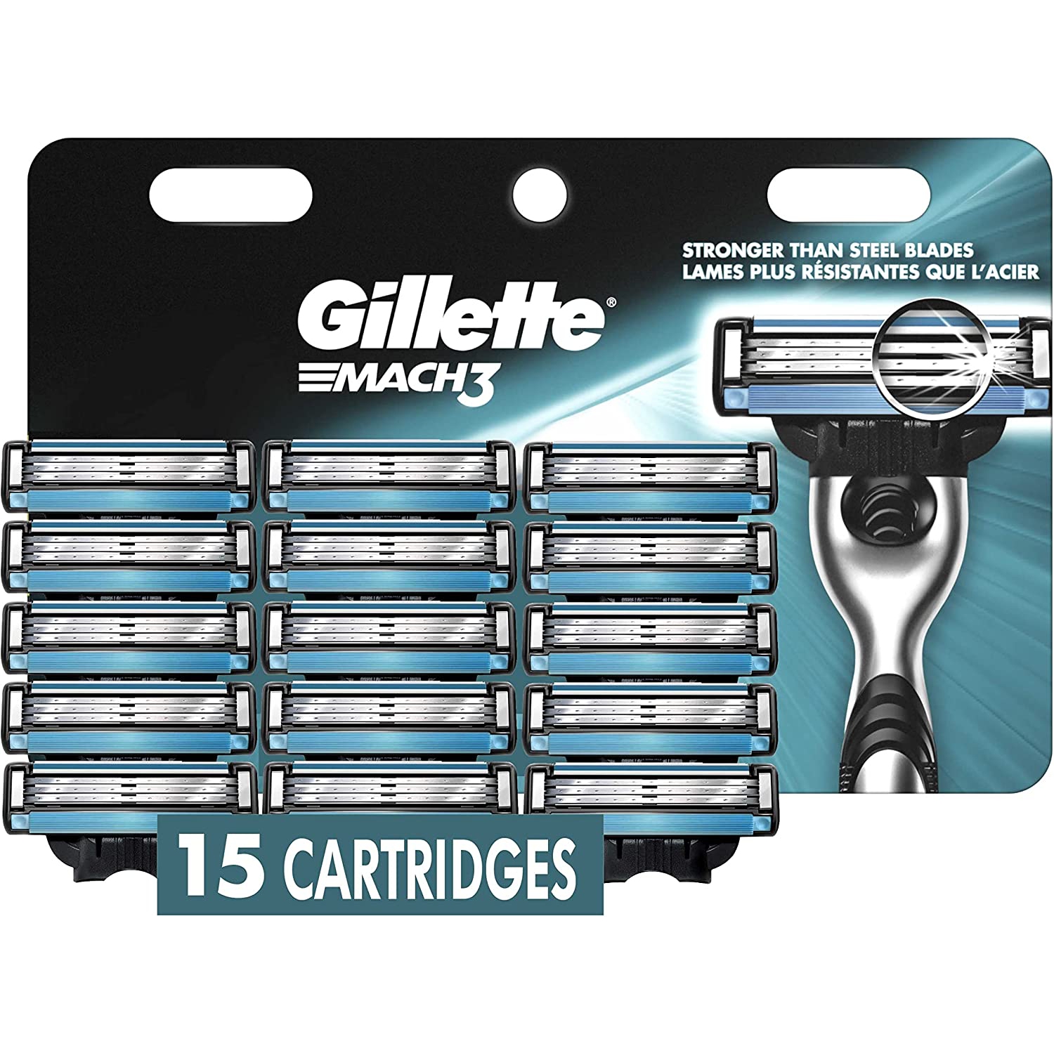 Gillette Mach3 Men's Razor Blade Refills, 15 Refills