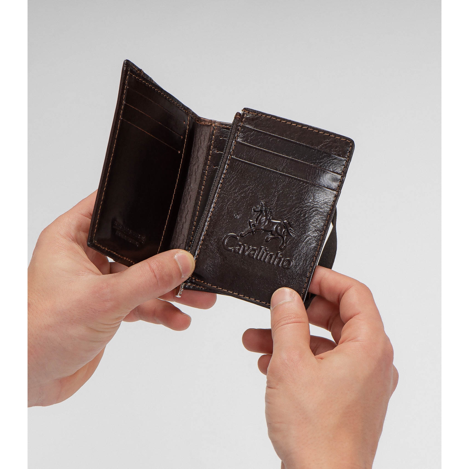 Cavalinho Gentleman Card Holder Slim Leather Wallet - Brown - RFID Protected