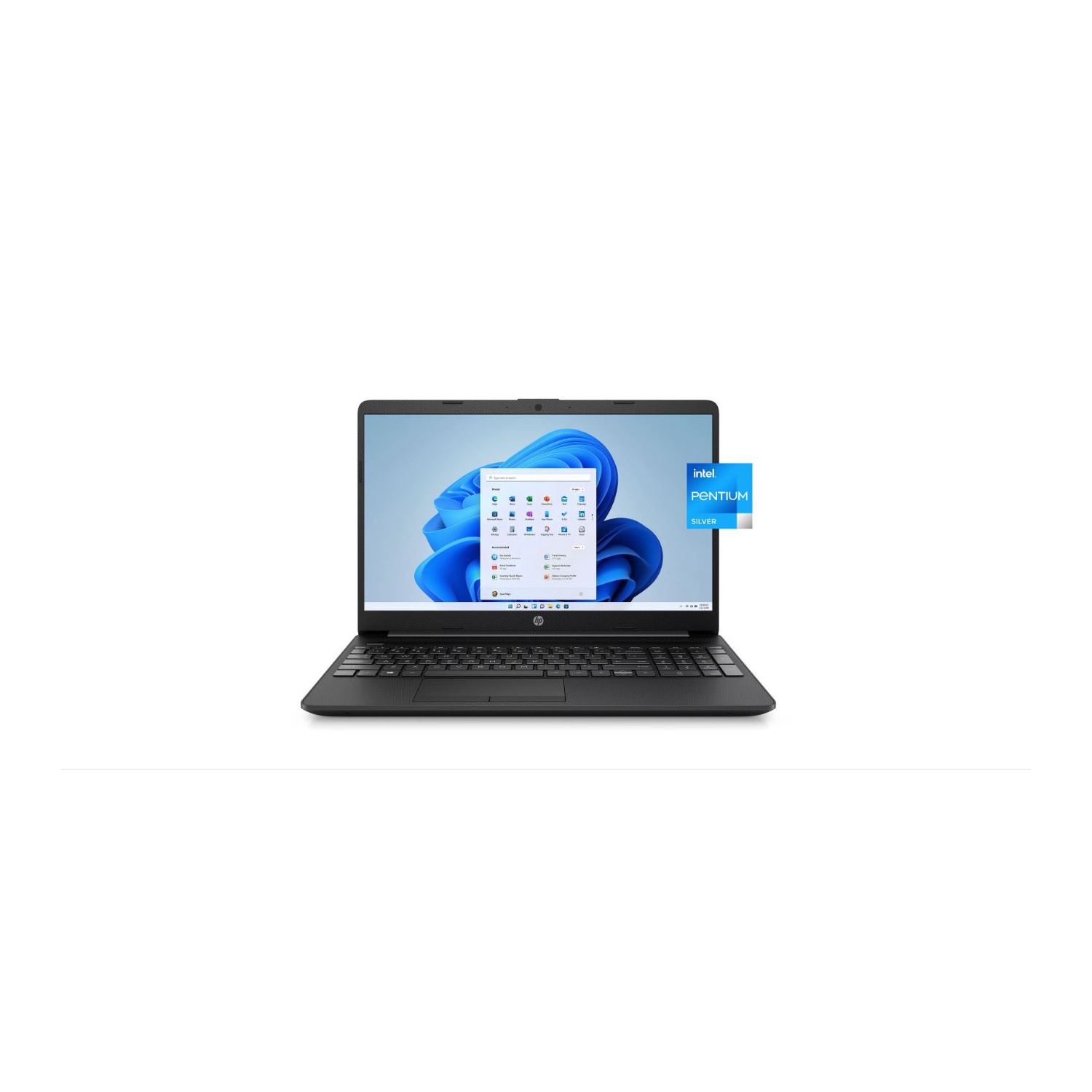 HP 15" Laptop Intel Pentium N5030 4GB 128GB SSD 10 hr Battery Black Windows 11