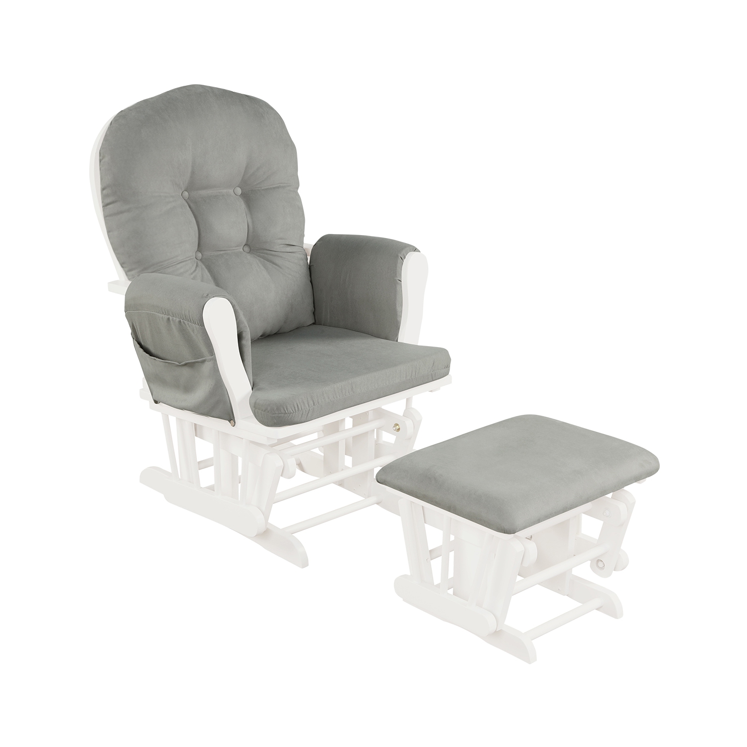 Topbuy Rocking Chair Baby Nursery Chair Glider with Ottoman &Storage Pocket