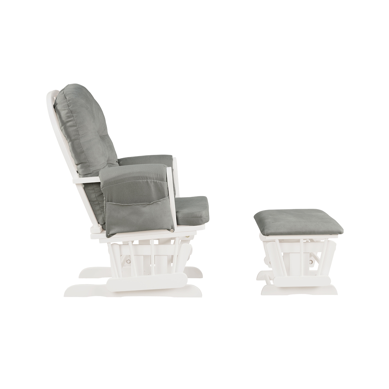 Topbuy Rocking Chair Baby Nursery Chair Glider with Ottoman &Storage Pocket