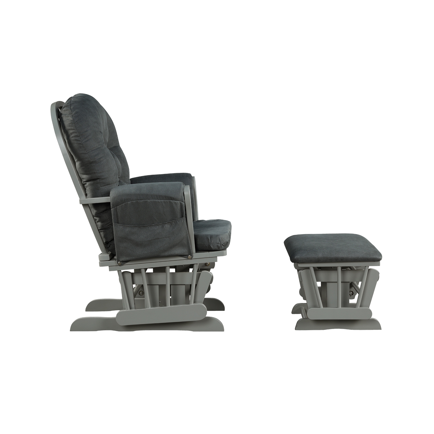 Topbuy Rocking Chair Baby Nursery Chair Glider with Ottoman &Storage Pocket