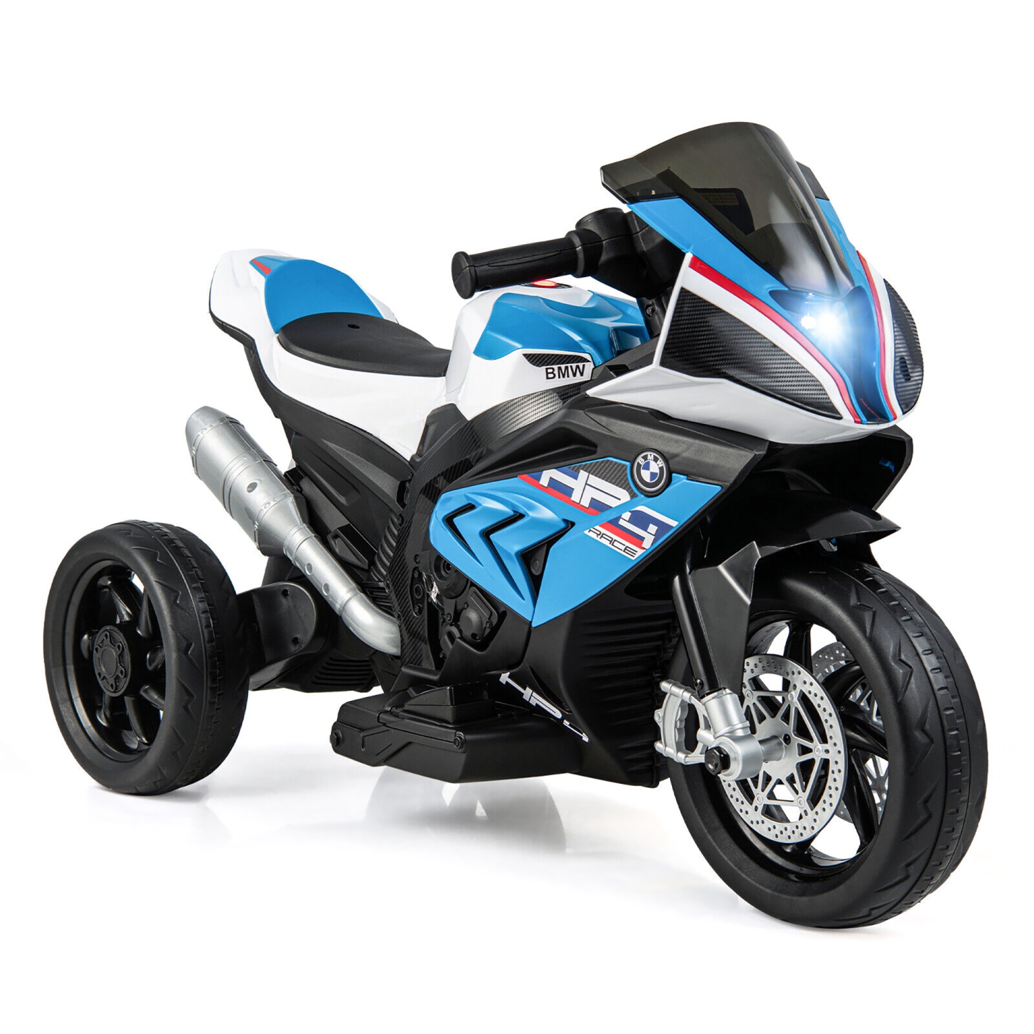 Gymax 12V Kids Ride on Motorcycle Licensed BMW 3 Wheels Electric Toy w/ Light & Music