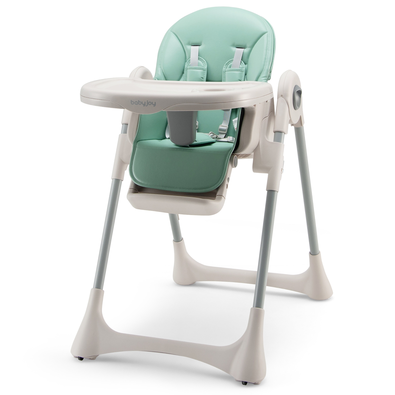 Gymax Baby High Chair Folding Baby Dining Chair w/ Adjustable Height & Footrest