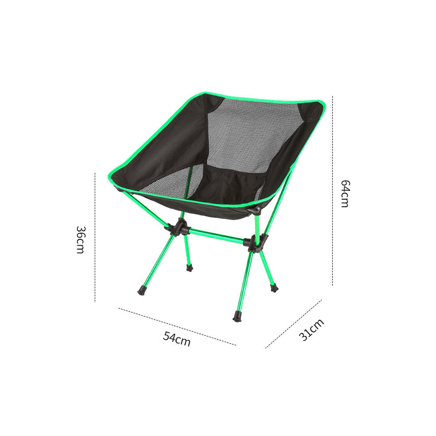 Chaise de camping Kunova couleur verte, chaise de camping pliante, chaises d’extérieur, chaise de jardin Chaise de camping Pliante Chaise de camping