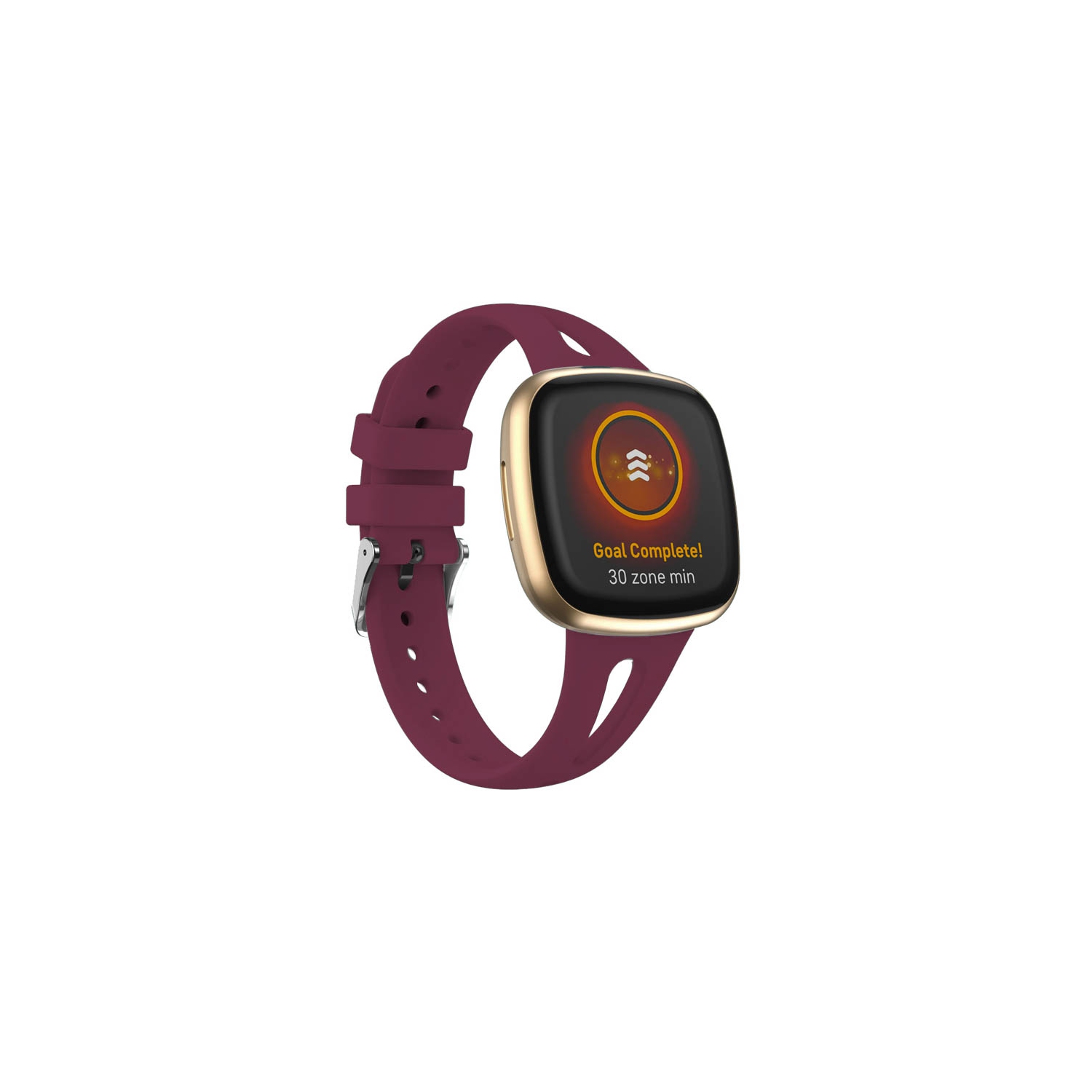 StrapsCo Bracelet sport ventilé pour Fitbit Sense 2 - Moyenne-Long - Rouge Sangria