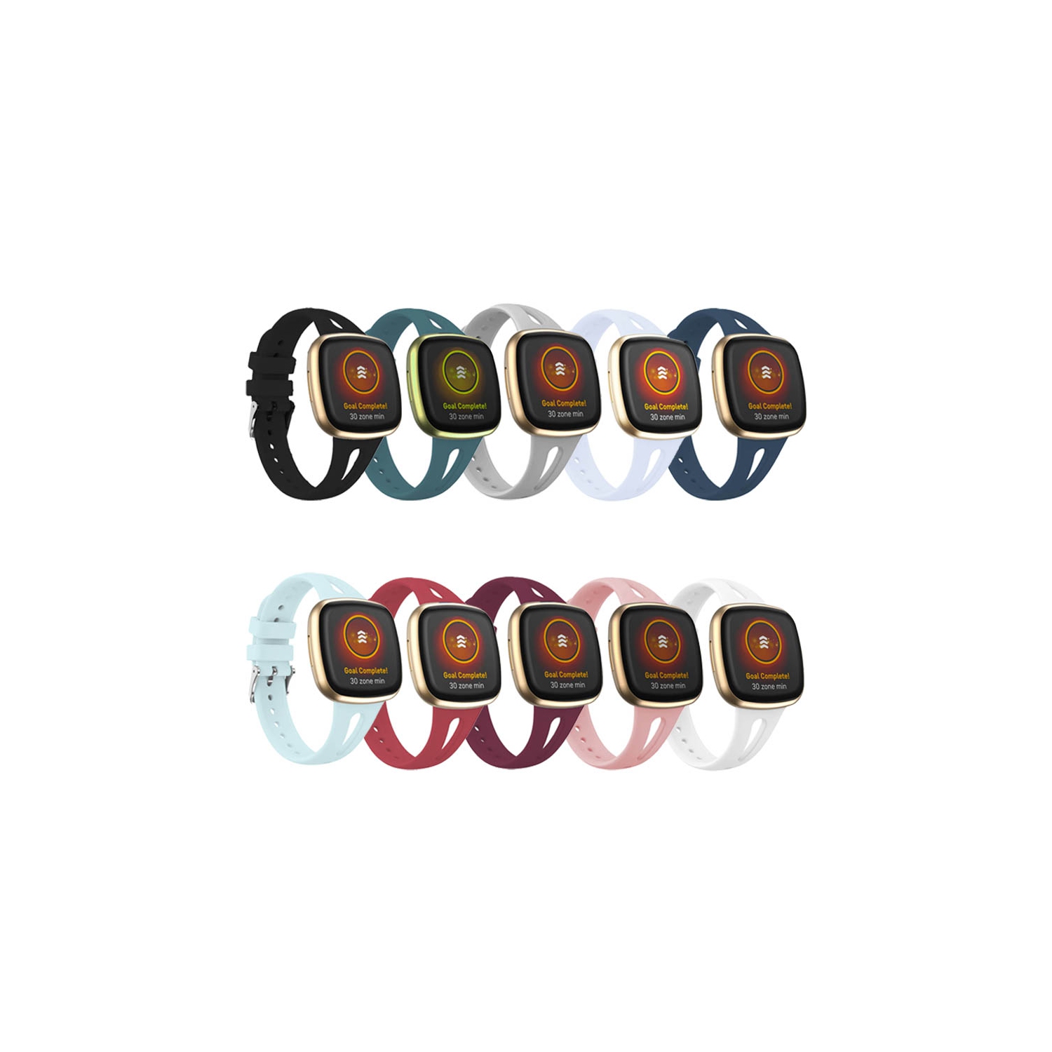 StrapsCo Vented Sport Strap for Fitbit Sense 2 - Short-Medium - Soft Grey