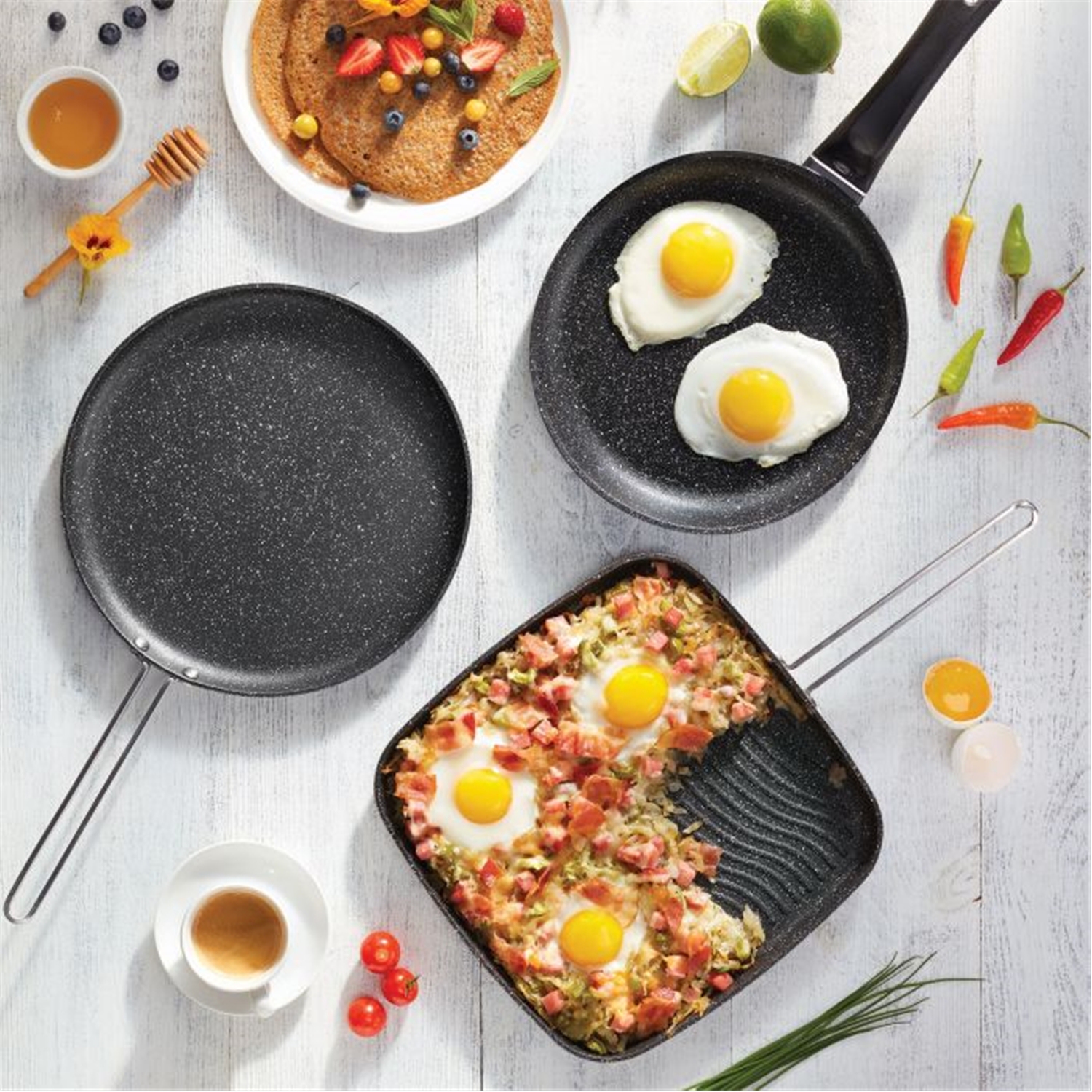Starfrit - The Rock Grill Pan, 10" Width, Non-Stick Surface, Black