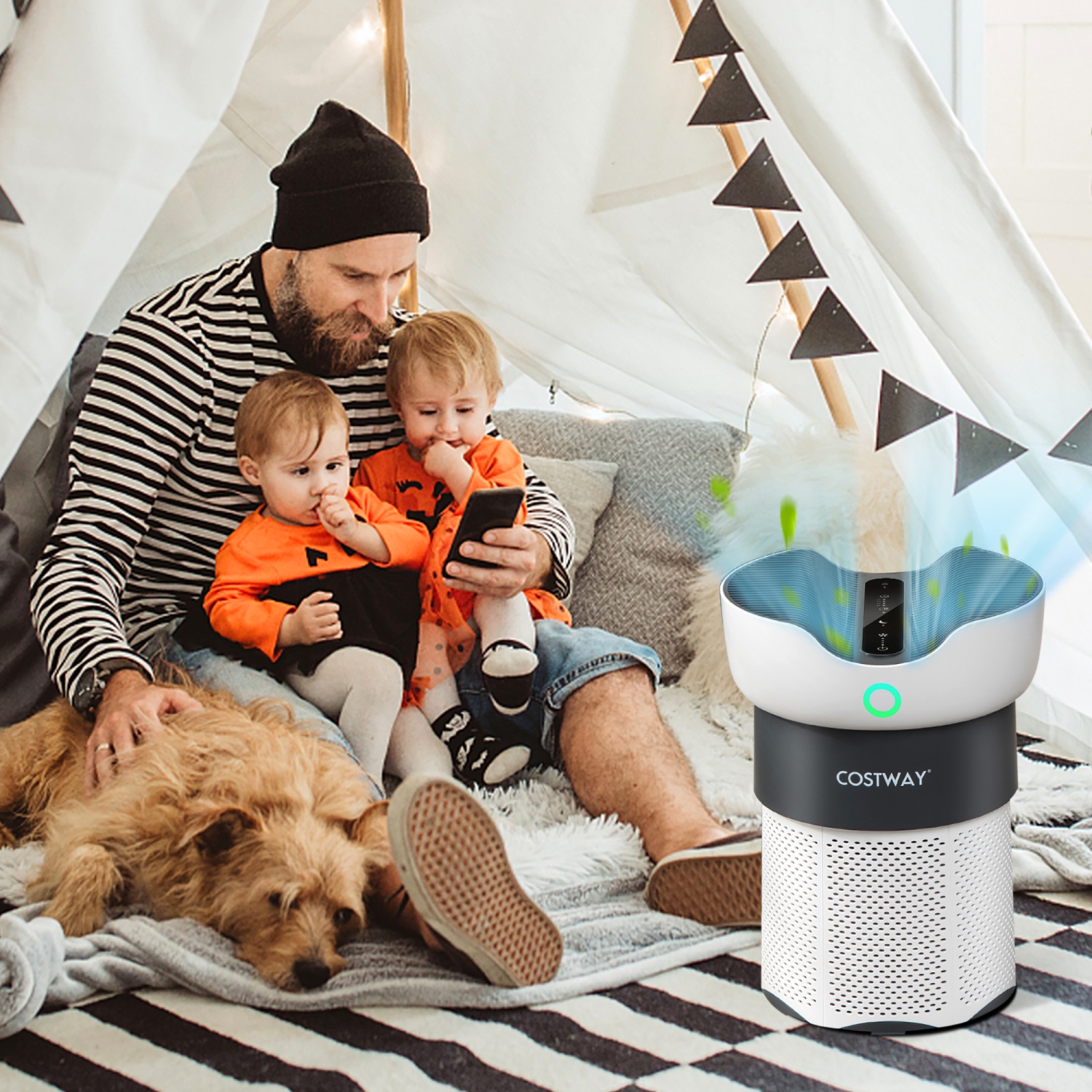 Costway Air Purifier for Home Office up to 1300 Sq Ft H13 True HEPA Filter Air Cleaner