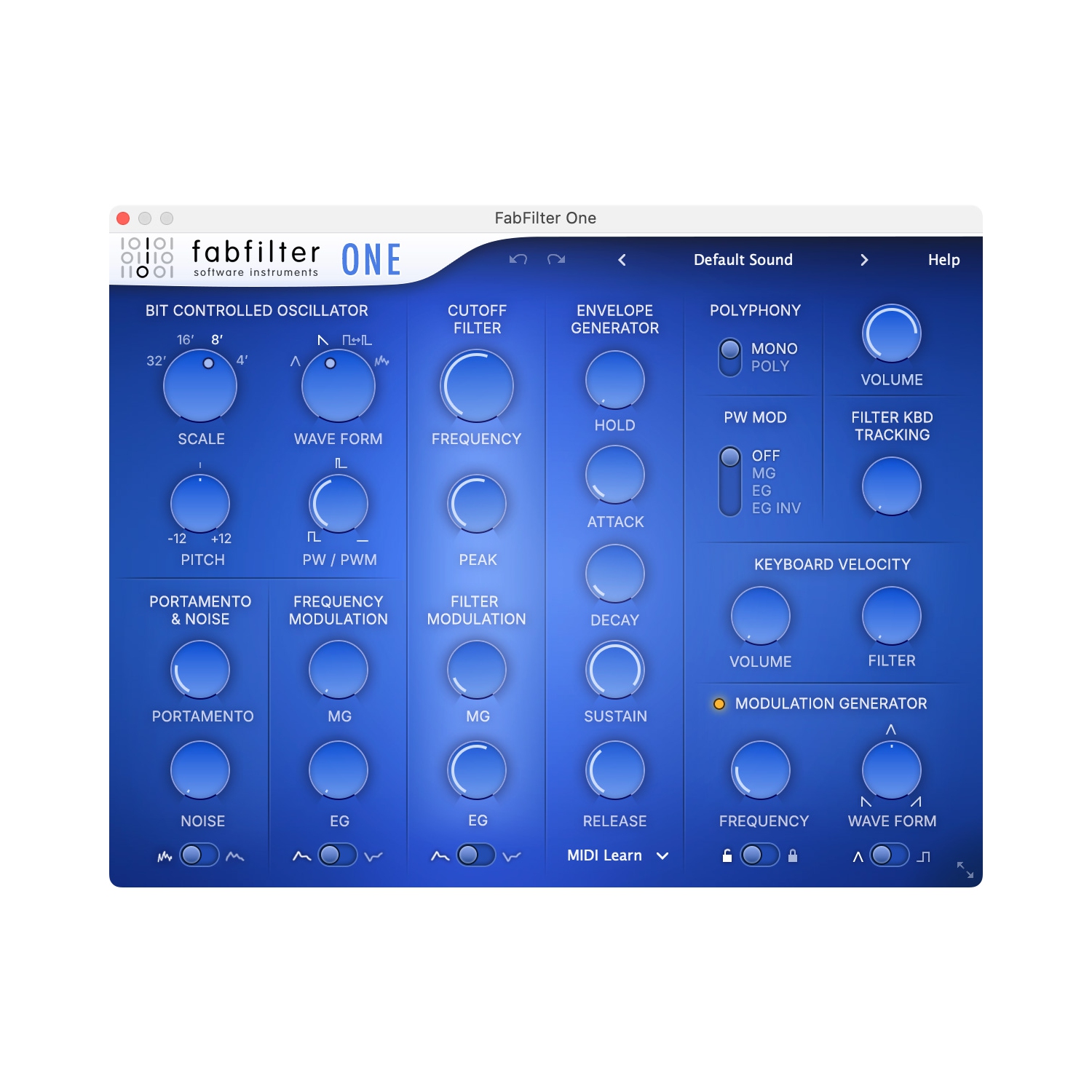 FabFilter One Premium Analog-Style Synth Plugin Software - Digital Download