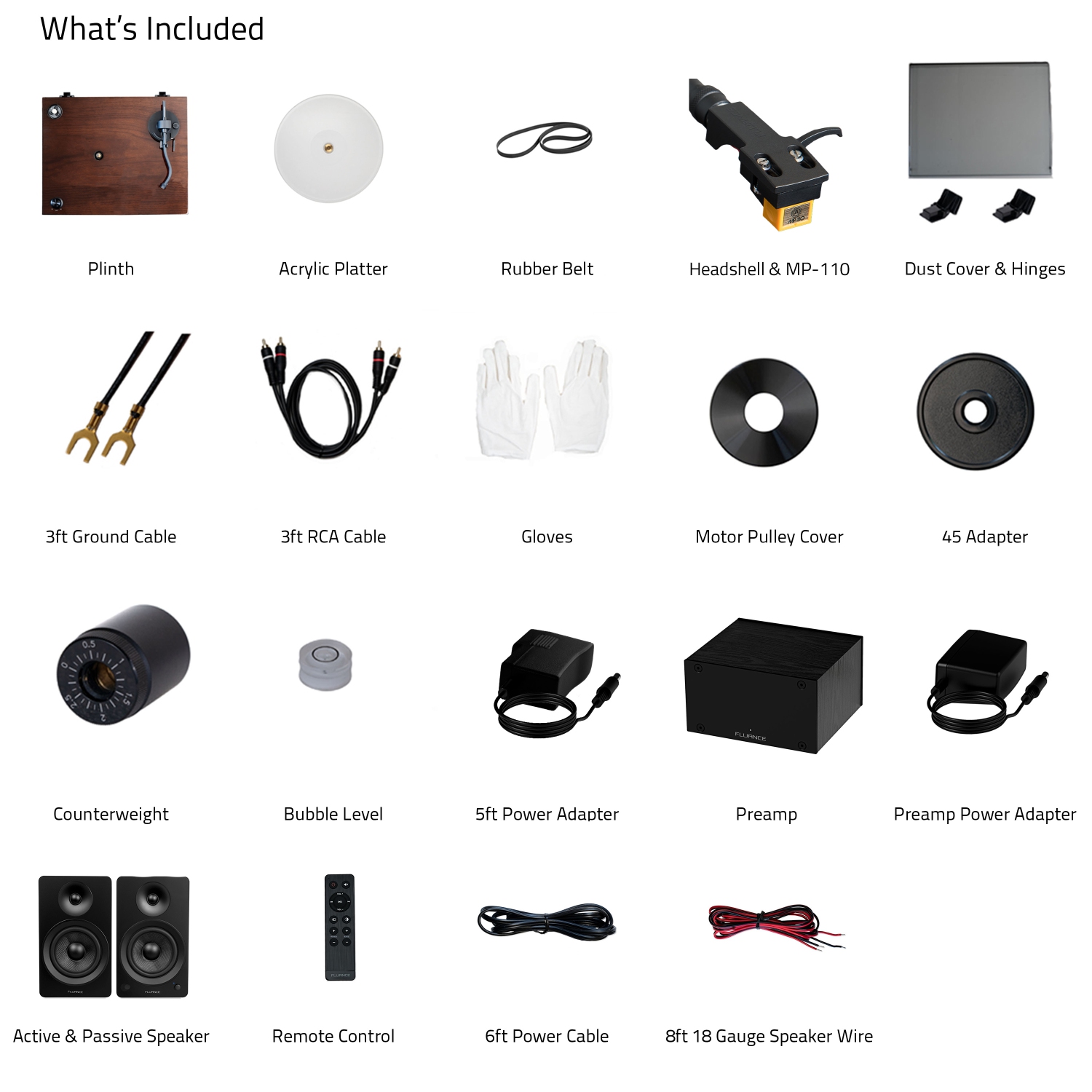 Fluance RT85N Reference High Fidelity Vinyl Turntable, PA10 Phono Preamp and Ai61 Powered 6.5" Stereo Bookshelf Speakers