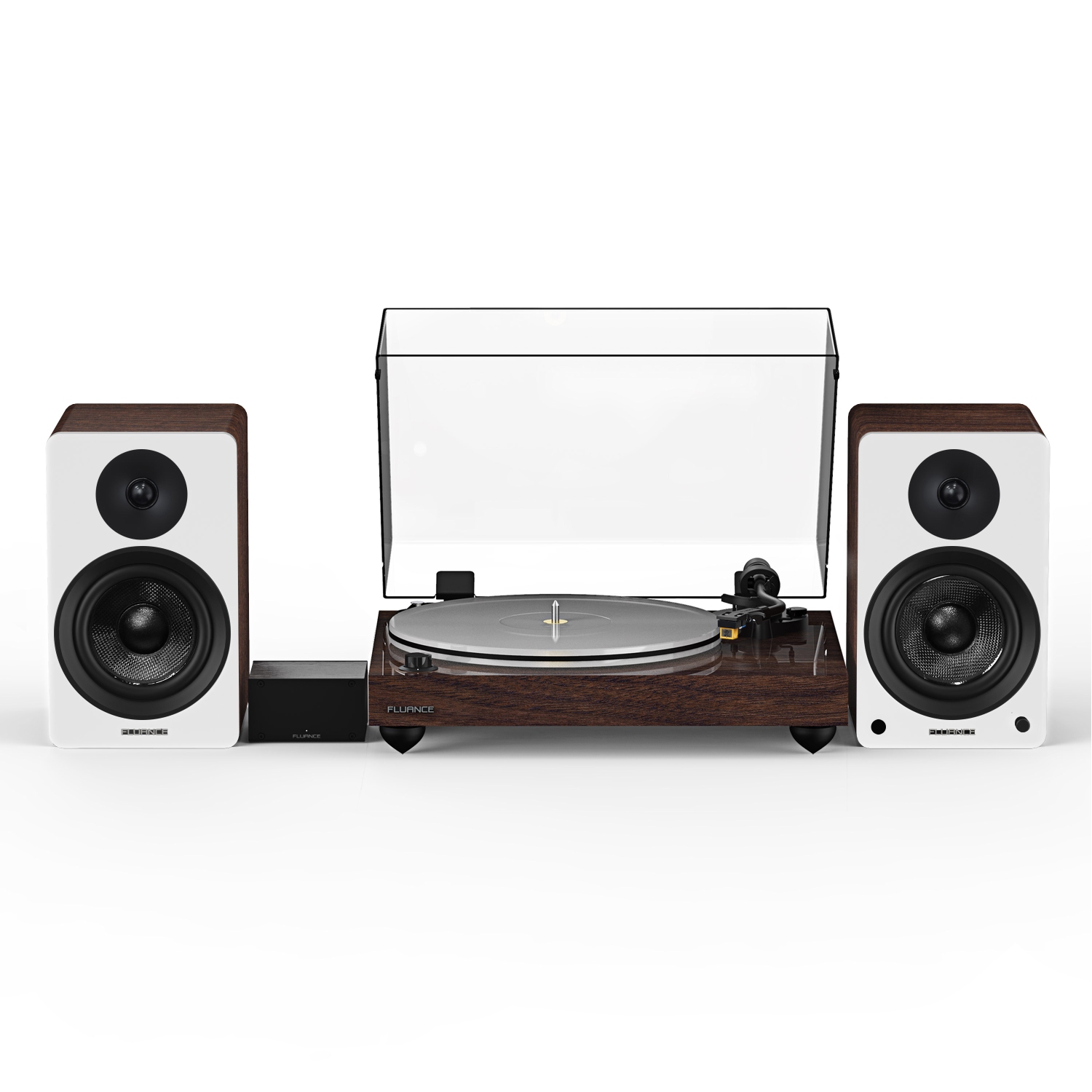 Fluance RT85N Reference High Fidelity Vinyl Turntable, PA10 Phono Preamp and Ai41 Powered 5" Stereo Bookshelf Speakers